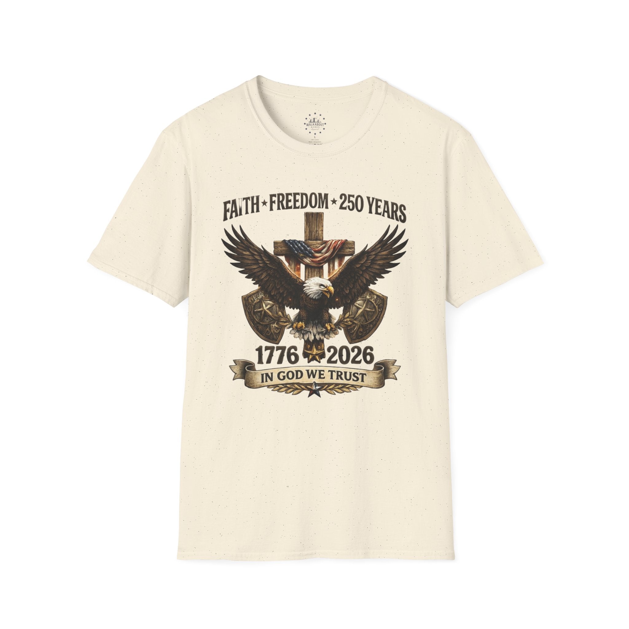 Faith Freedom 250 Years Shirt | In God We Trust Patriotic Eagle Tee | America 1776–2026 Anniversary Shirt