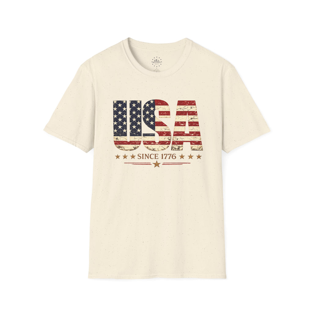 USA Since 1776 Vintage Patriotic T-Shirt | Distressed American Flag Graphic Tee