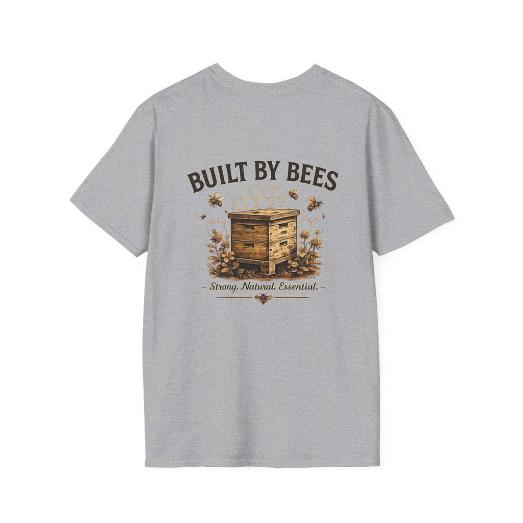 Built by Bees Beekeeper T-Shirt | Rustic Beekeeping Shirt | Bee Keeper Tee