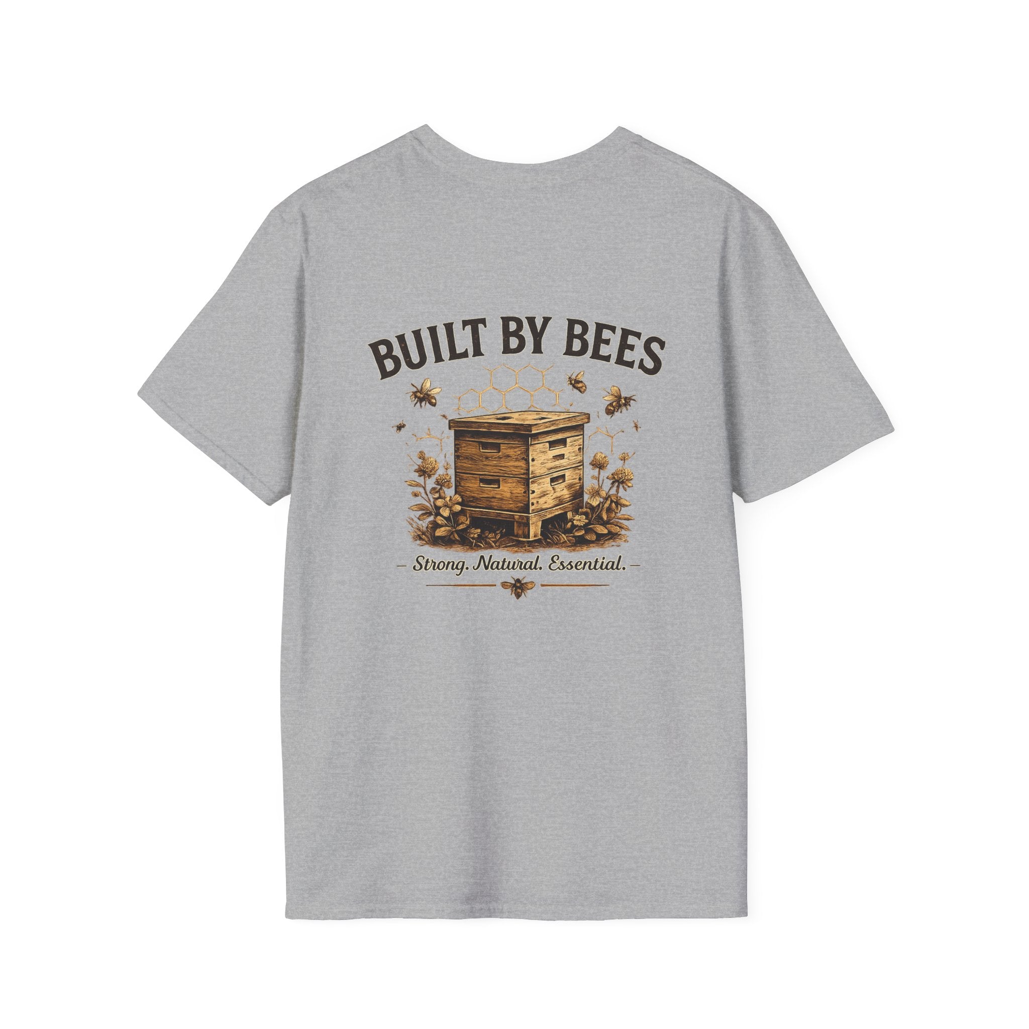 Built by Bees Beekeeper T-Shirt | Rustic Beekeeping Shirt | Bee Keeper Tee