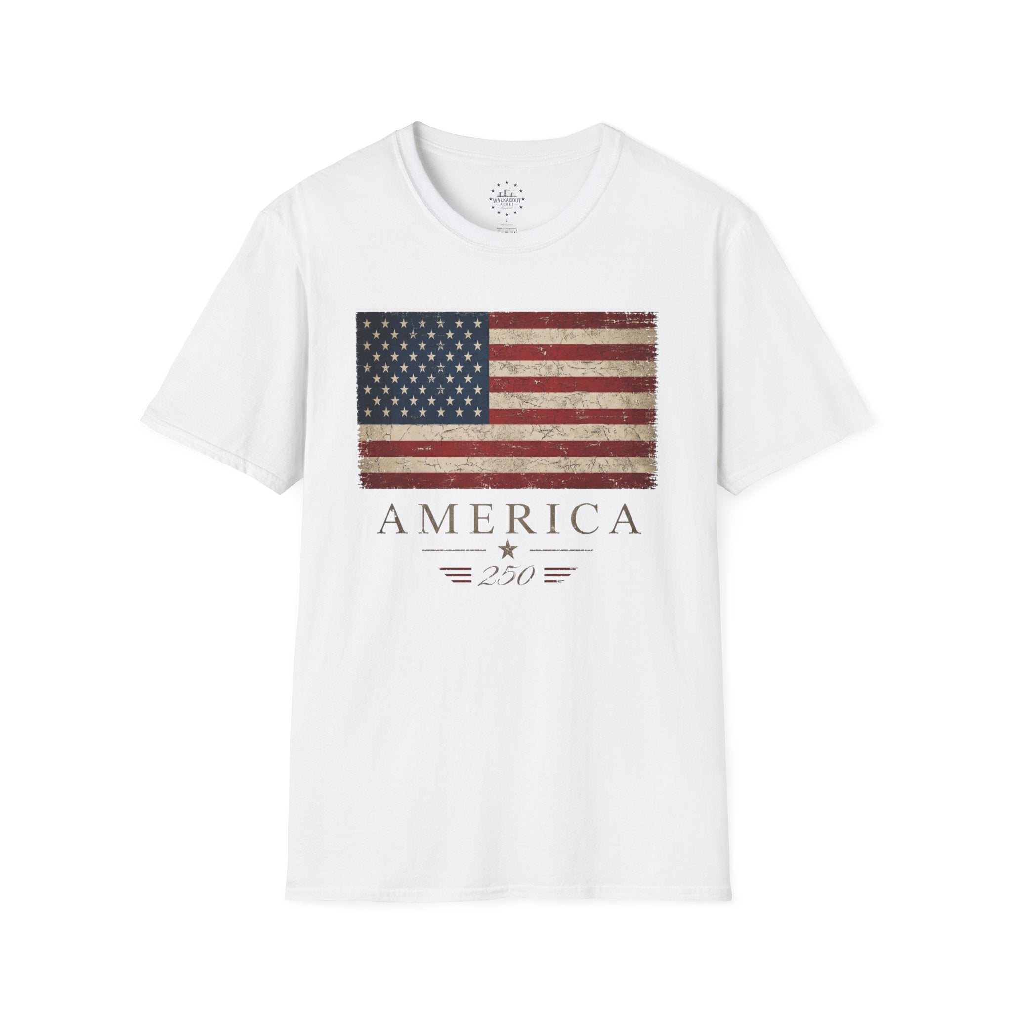 America 250 Vintage Flag T-Shirt | Patriotic USA Anniversary Tee | Americana Heritage Shirt