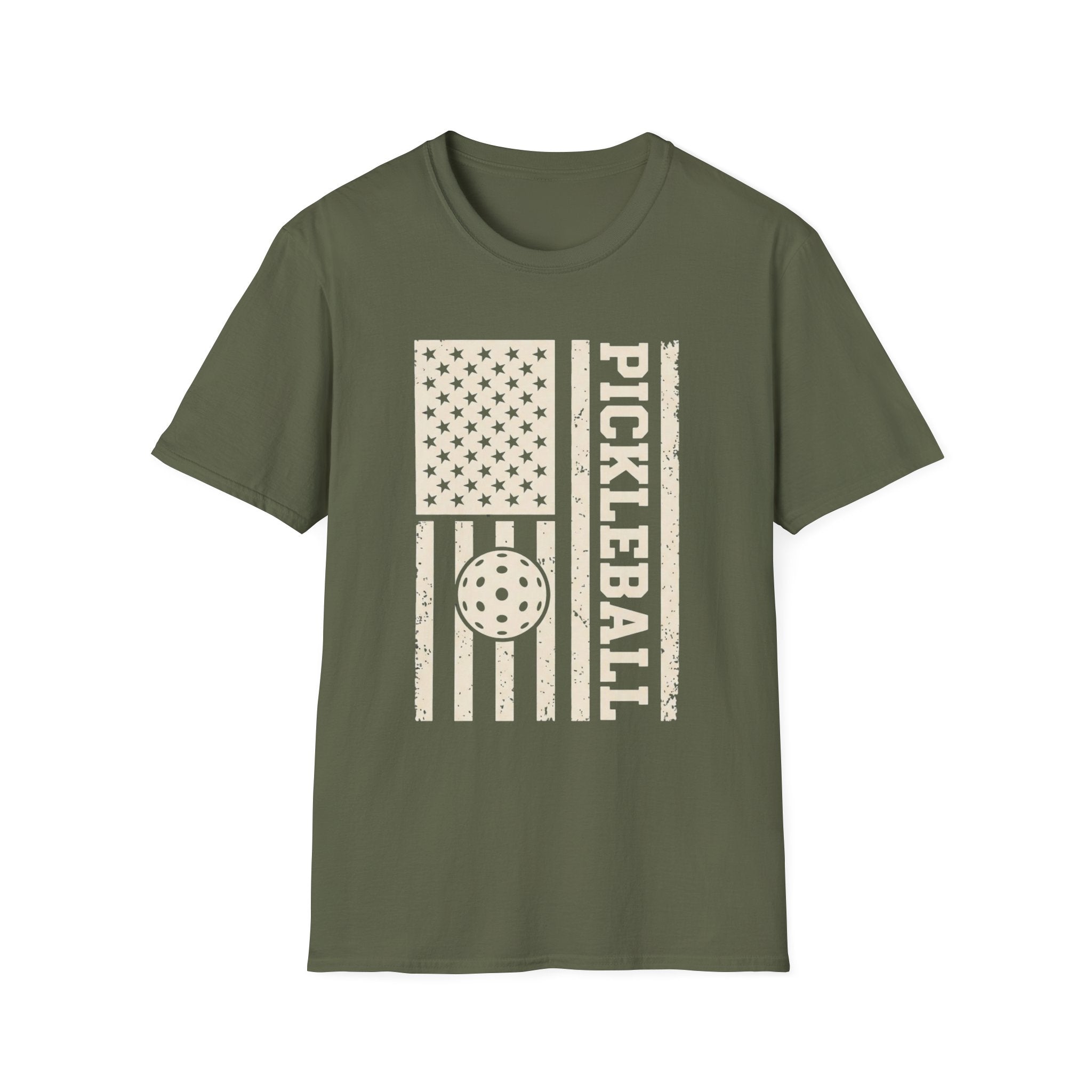 Pickleball American Flag Shirt – Distressed Patriotic Pickleball Tee for Men & Women