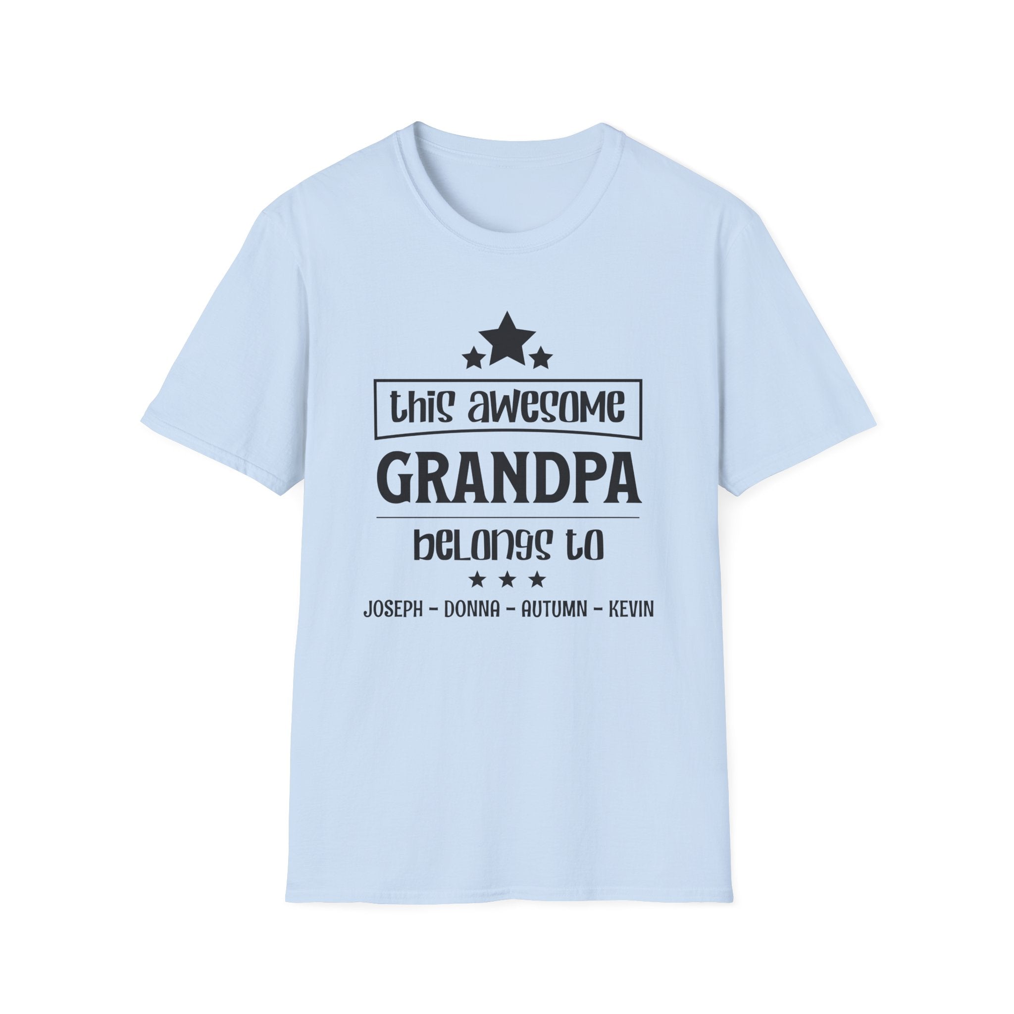 Personalized This Awesome Grandpa Belongs To Shirt | Custom Grandkids Names Gift for Grandpa