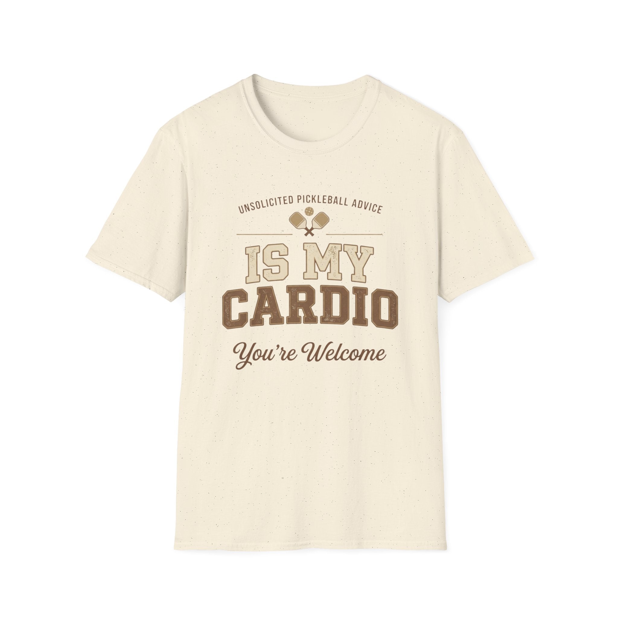 Unsolicited Pickleball Advice Is My Cardio Shirt | Funny Pickleball Tee | Vintage Pickleball Graphic Unisex Softstyle T-Shirt