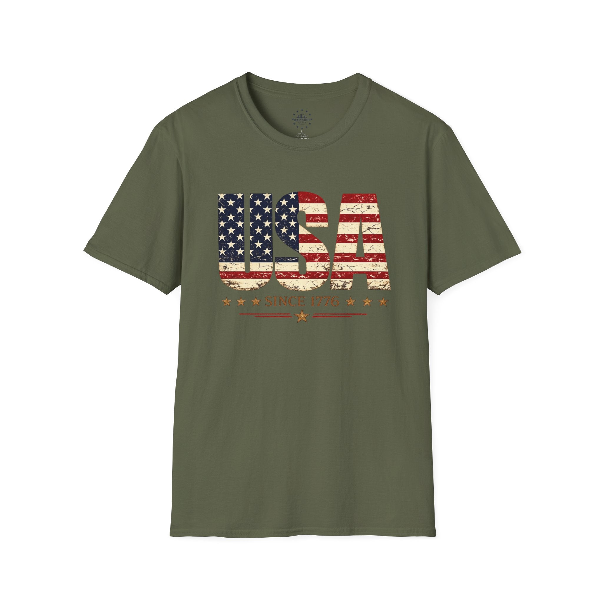 USA Since 1776 Vintage Patriotic T-Shirt | Distressed American Flag Graphic Tee