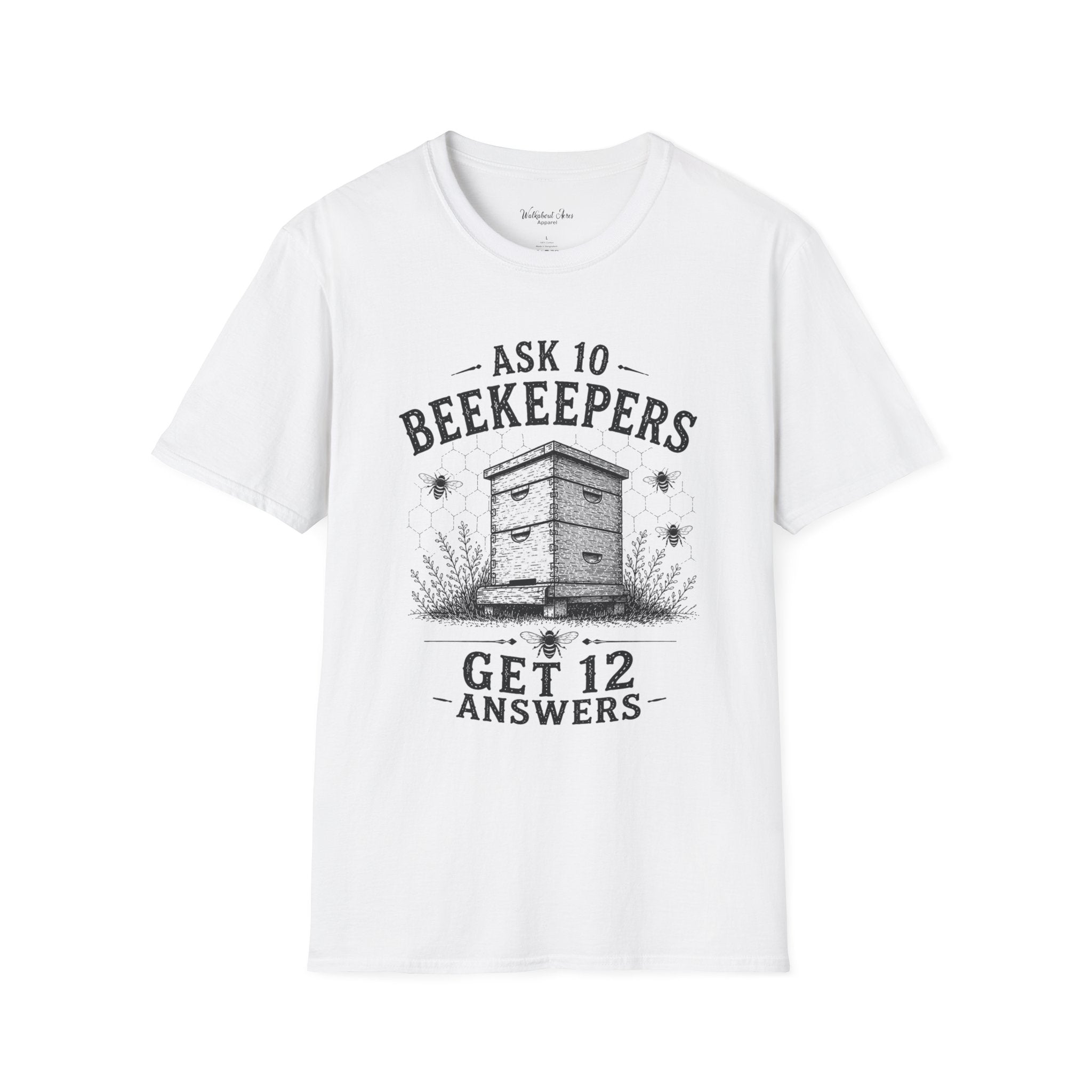 Ask 10 Beekeepers, Get 12 Answers T-Shirt | Funny Beekeeper Shirt | Bee Keeper Humor Tee