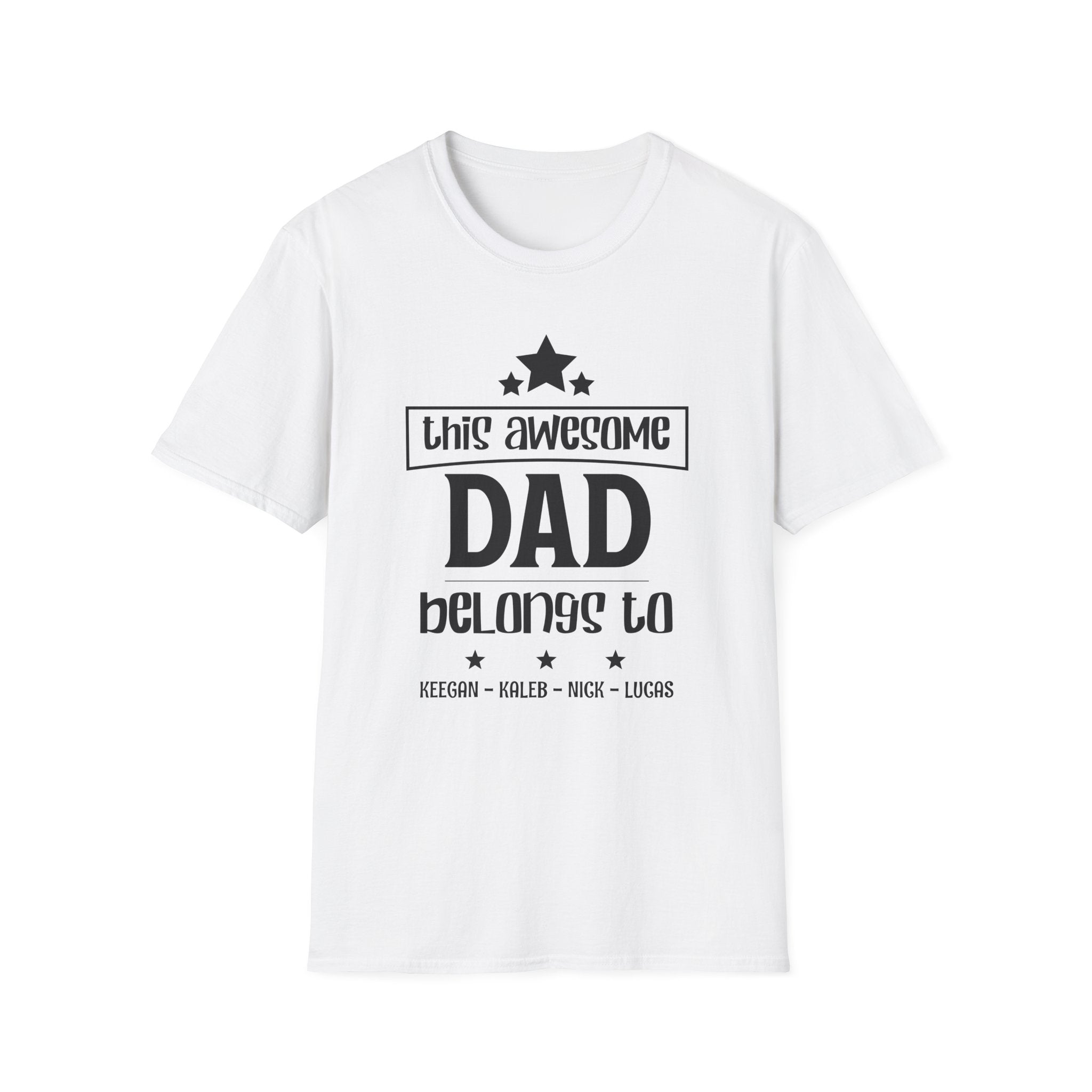 Personalized Dad Shirt with Kids Names | This Awesome Dad Belongs To | Father's Day Gift