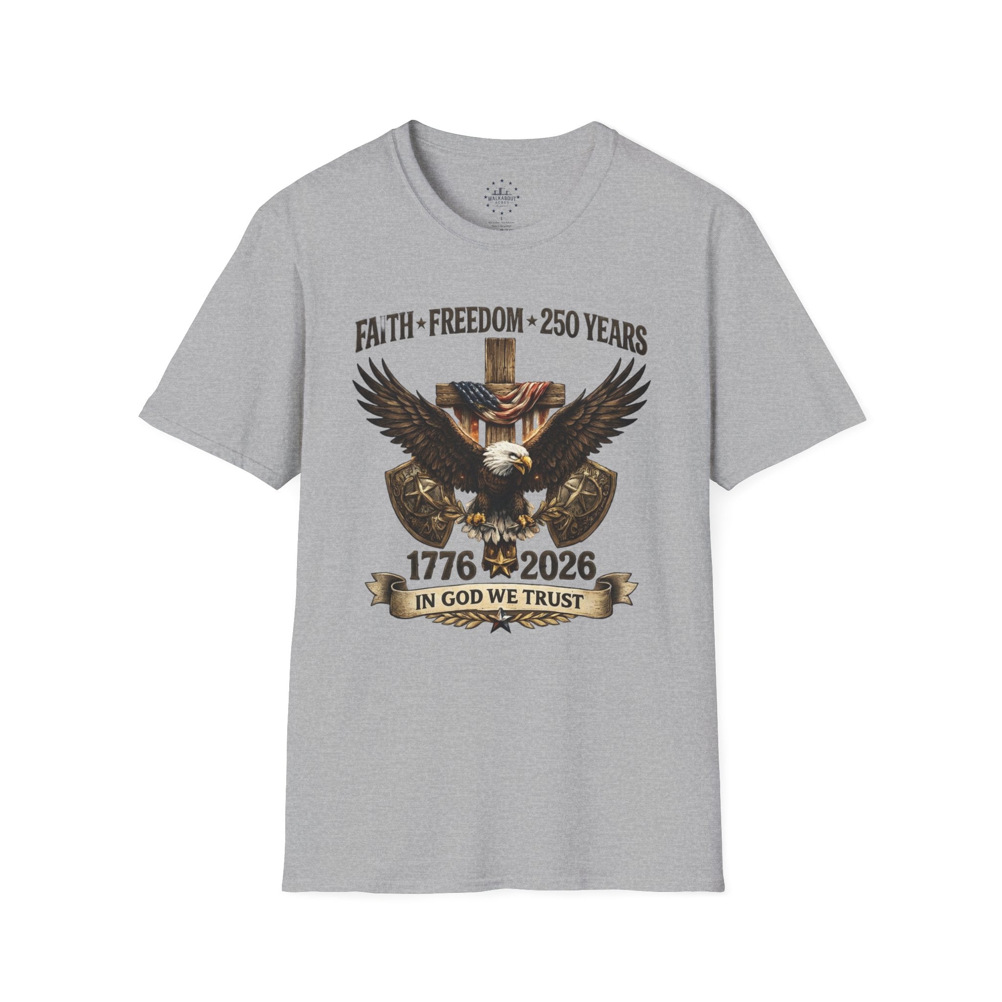 Faith Freedom 250 Years Shirt | In God We Trust Patriotic Eagle Tee | America 1776–2026 Anniversary Shirt
