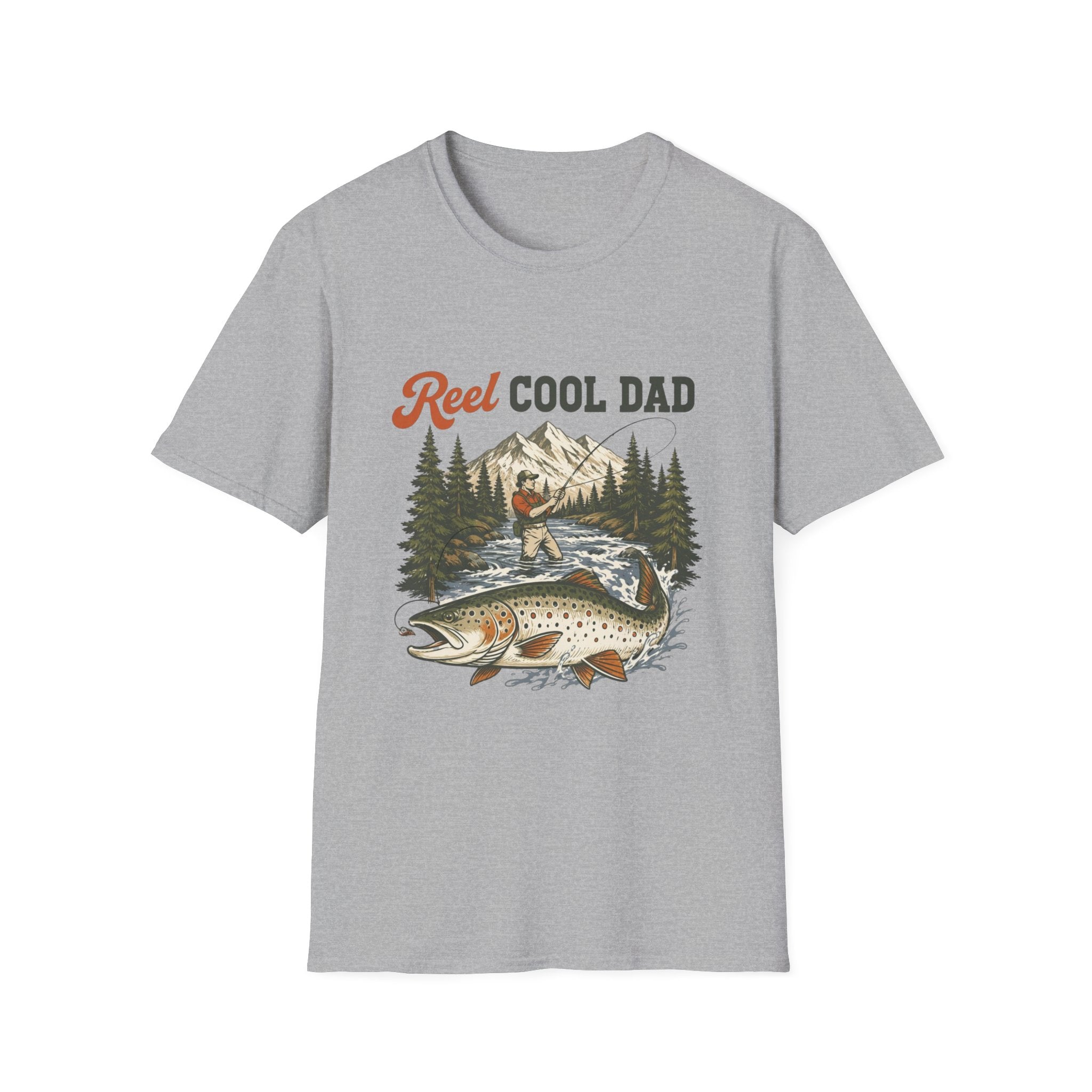 Reel Cool Dad Fishing Shirt | Funny Fishing Dad T-Shirt | Father’s Day Fisherman Gift | Vintage Trout Graphic Tee | Outdoorsman Dad Shirt