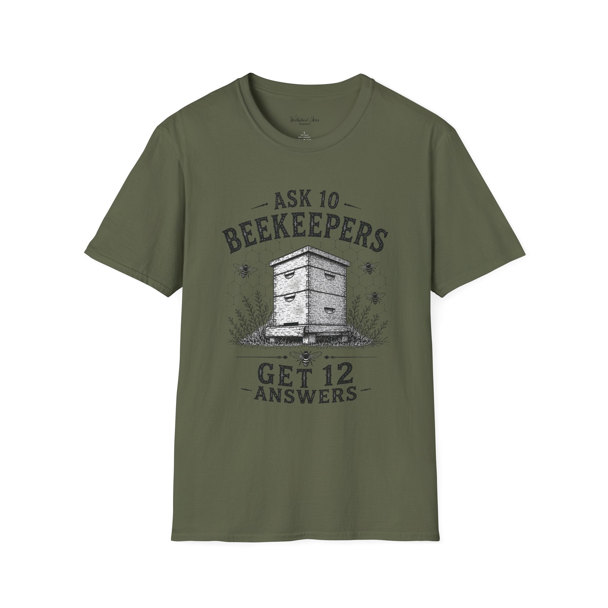 Ask 10 Beekeepers, Get 12 Answers T-Shirt | Funny Beekeeper Shirt | Bee Keeper Humor Tee