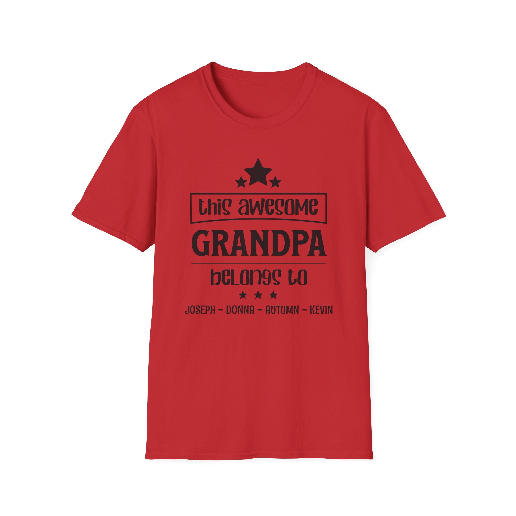 Personalized This Awesome Grandpa Belongs To Shirt | Custom Grandkids Names Gift for Grandpa