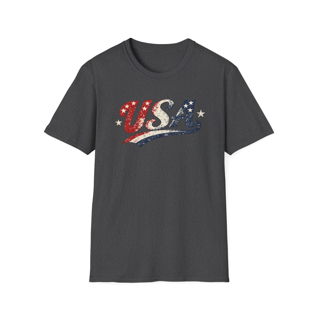 USA Patriotic Vintage T-Shirt | Distressed Red White & Blue Americana Graphic Tee