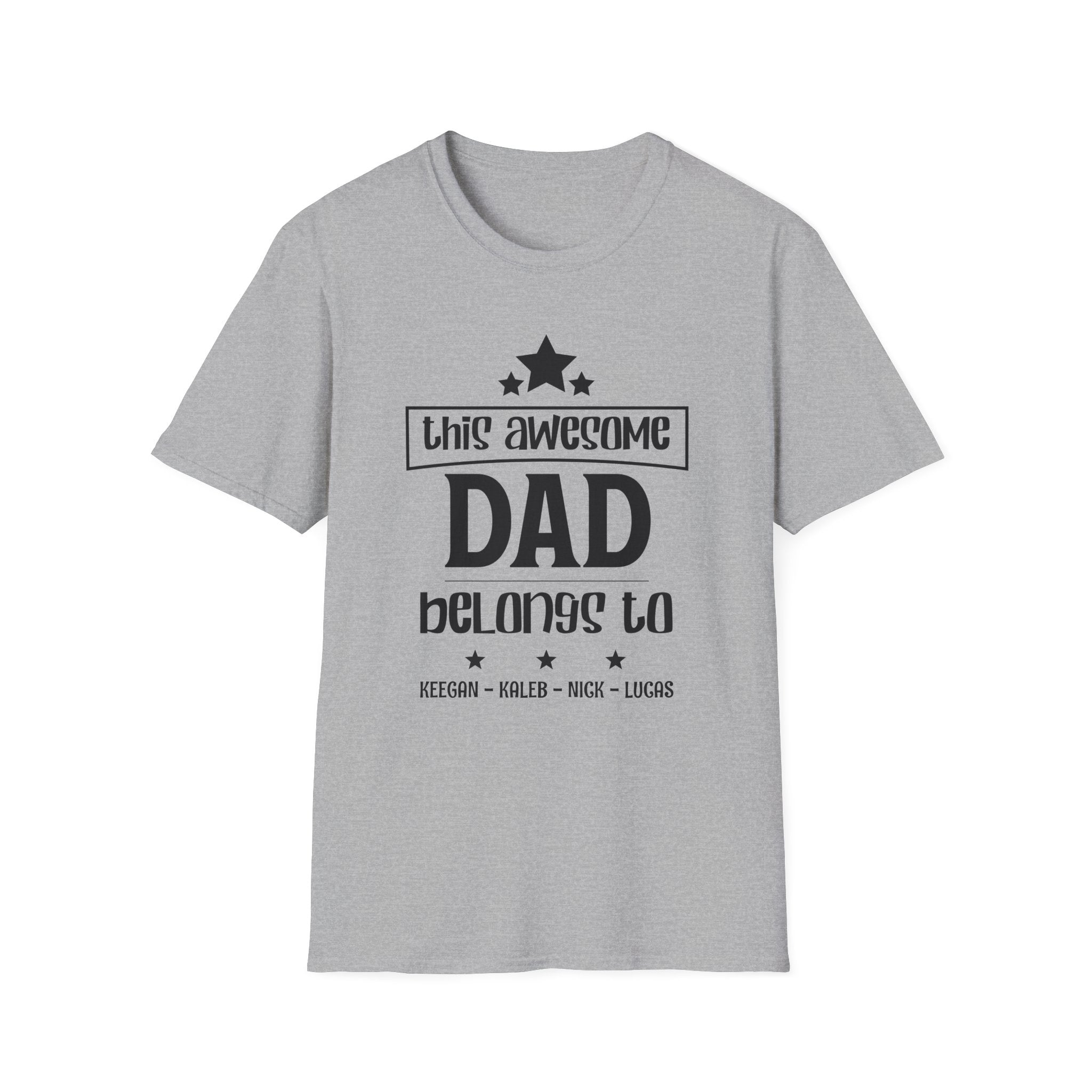Personalized Dad Shirt with Kids Names | This Awesome Dad Belongs To | Father's Day Gift
