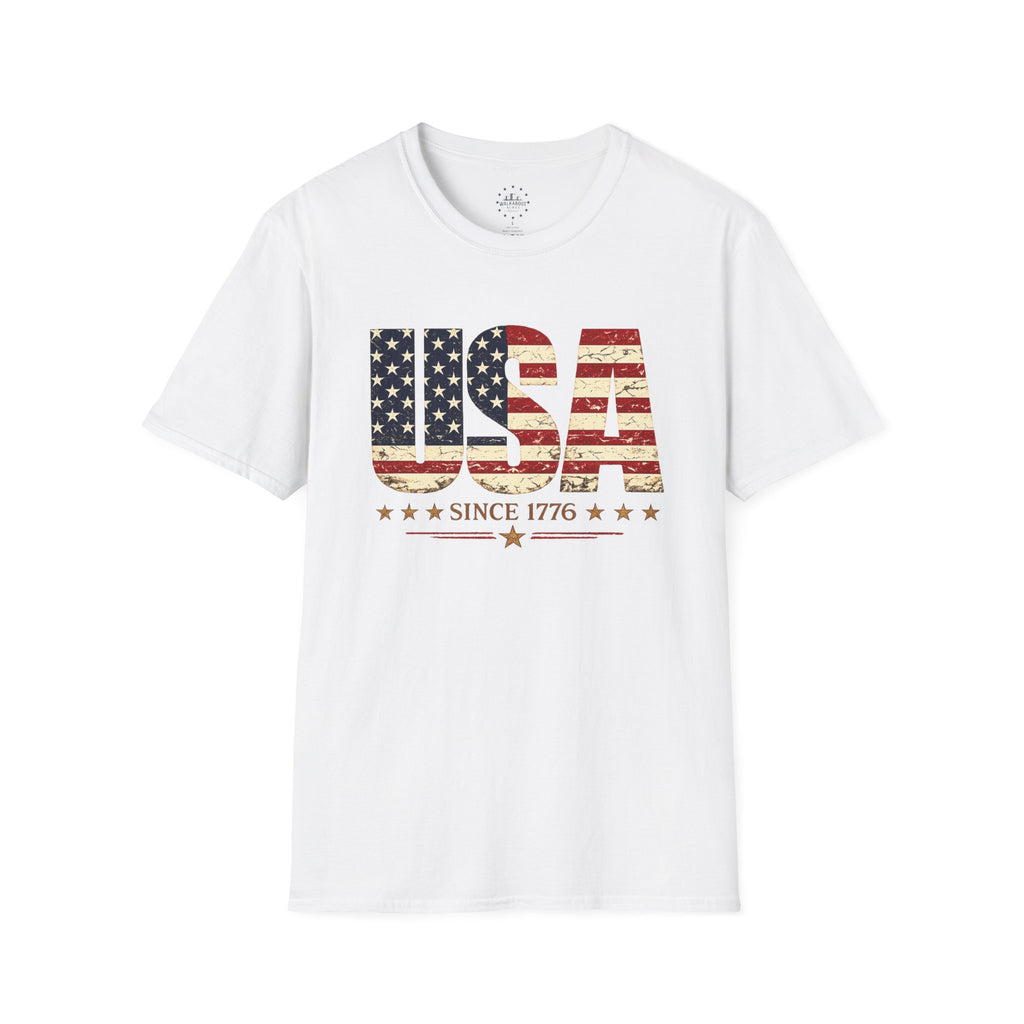 USA Since 1776 Vintage Patriotic T-Shirt | Distressed American Flag Graphic Tee