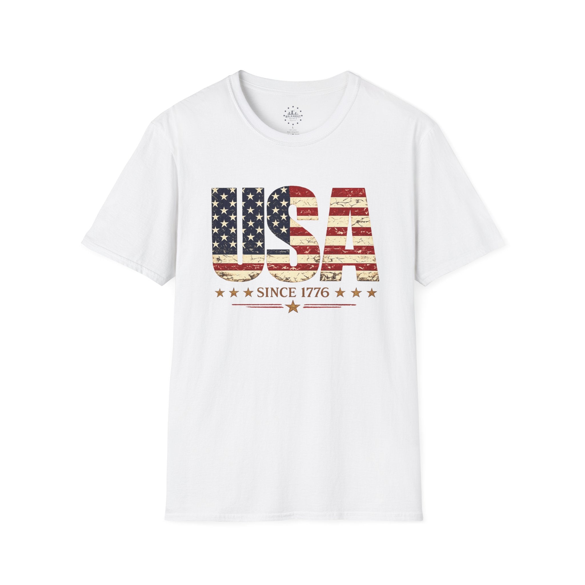 USA Since 1776 Vintage Patriotic T-Shirt | Distressed American Flag Graphic Tee