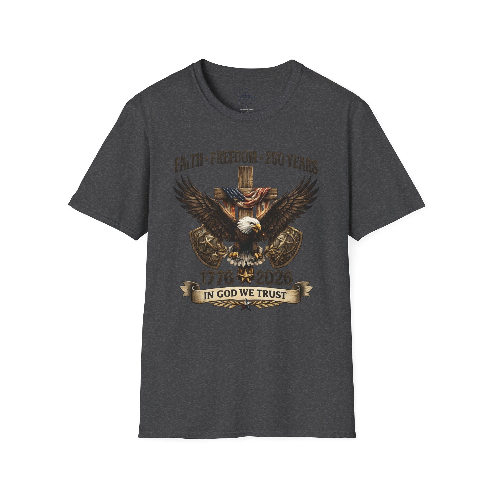 Faith Freedom 250 Years Shirt | In God We Trust Patriotic Eagle Tee | America 1776–2026 Anniversary Shirt