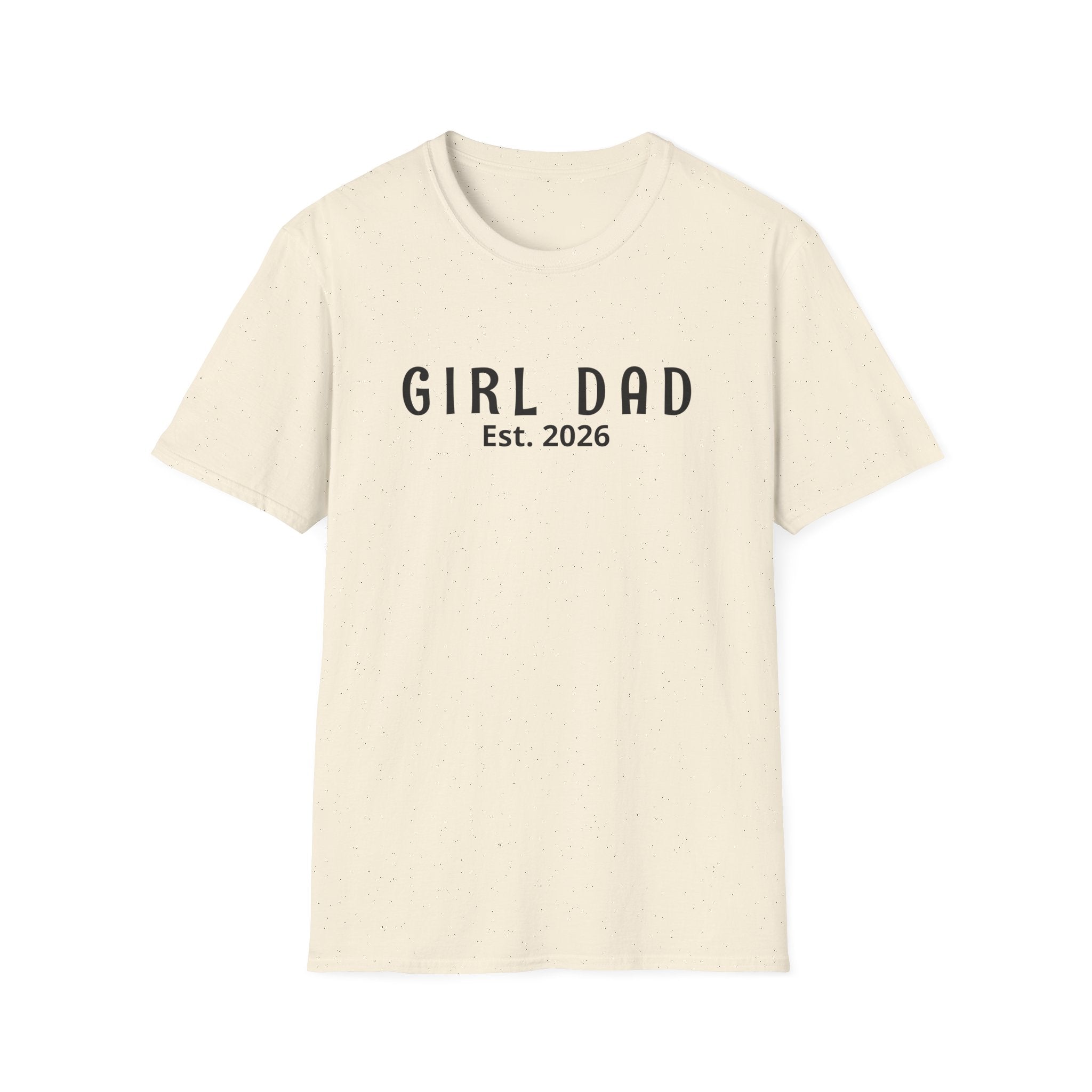 Personalized “Girl Dad Est. 2026” Minimalist Fatherhood T-Shirt | Modern Dad Tee | New Dad Gift | Sport Grey Graphic Shirt