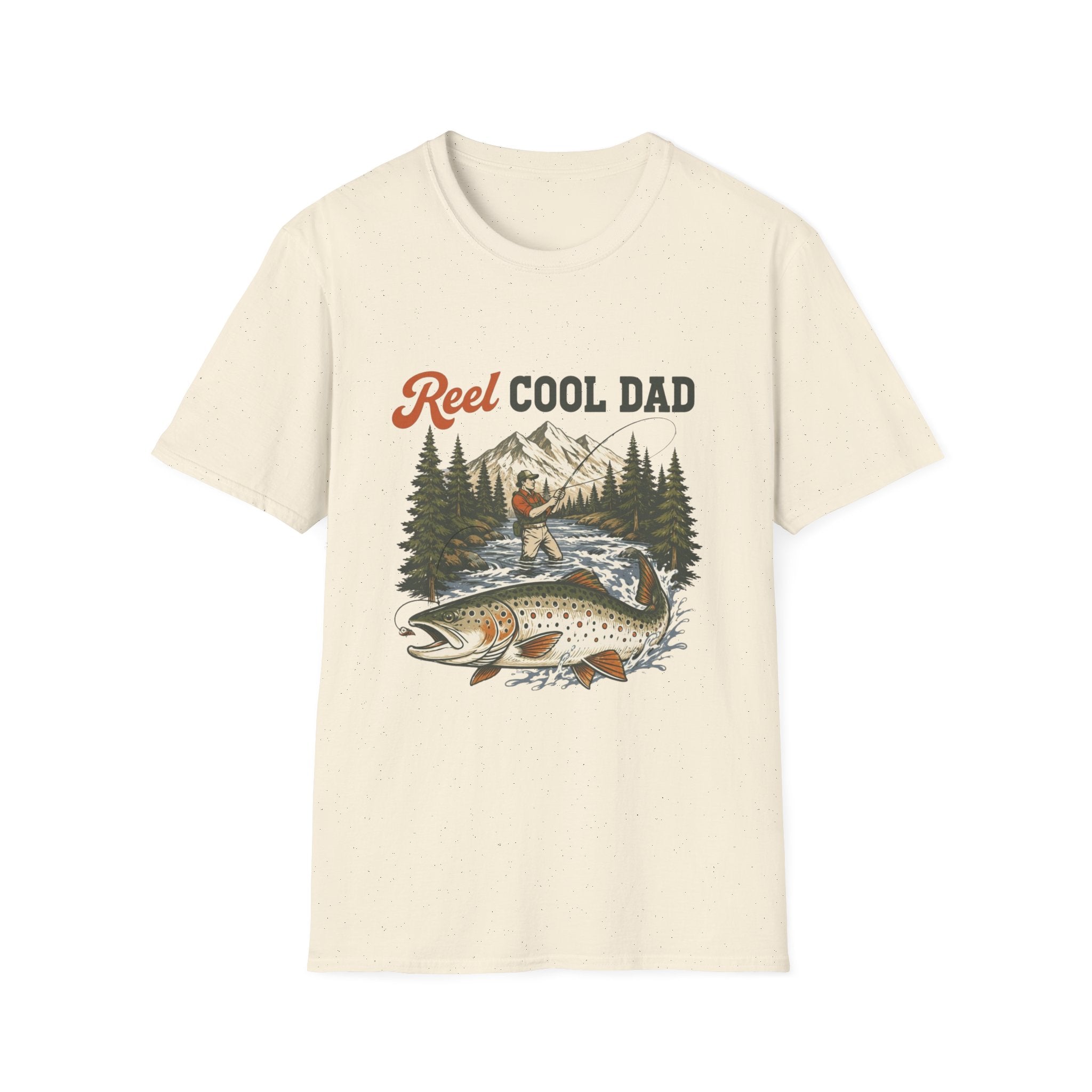 Reel Cool Dad Fishing Shirt | Funny Fishing Dad T-Shirt | Father’s Day Fisherman Gift | Vintage Trout Graphic Tee | Outdoorsman Dad Shirt