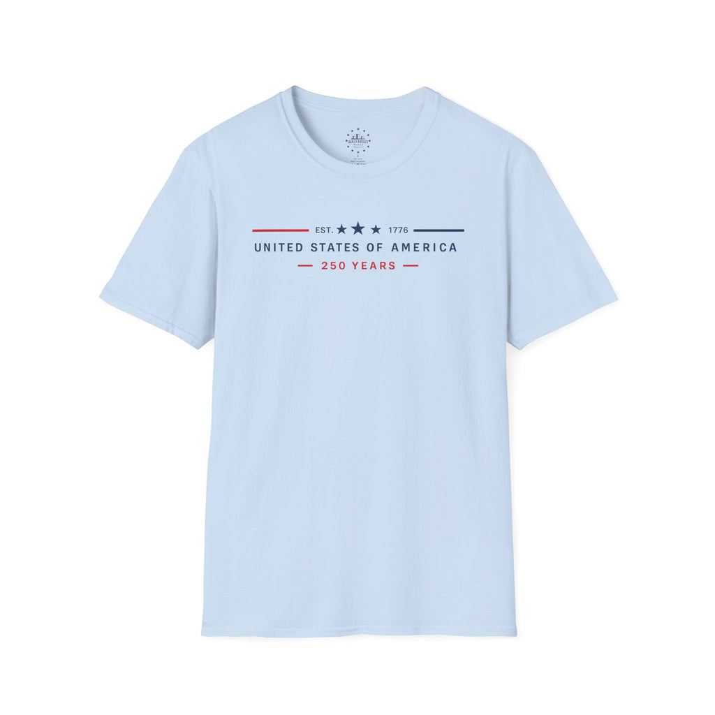 United States of America 250 Years Shirt | EST 1776 Patriotic Tee | Minimalist America 250 T-Shirt | USA Semiquincentennial Shirt