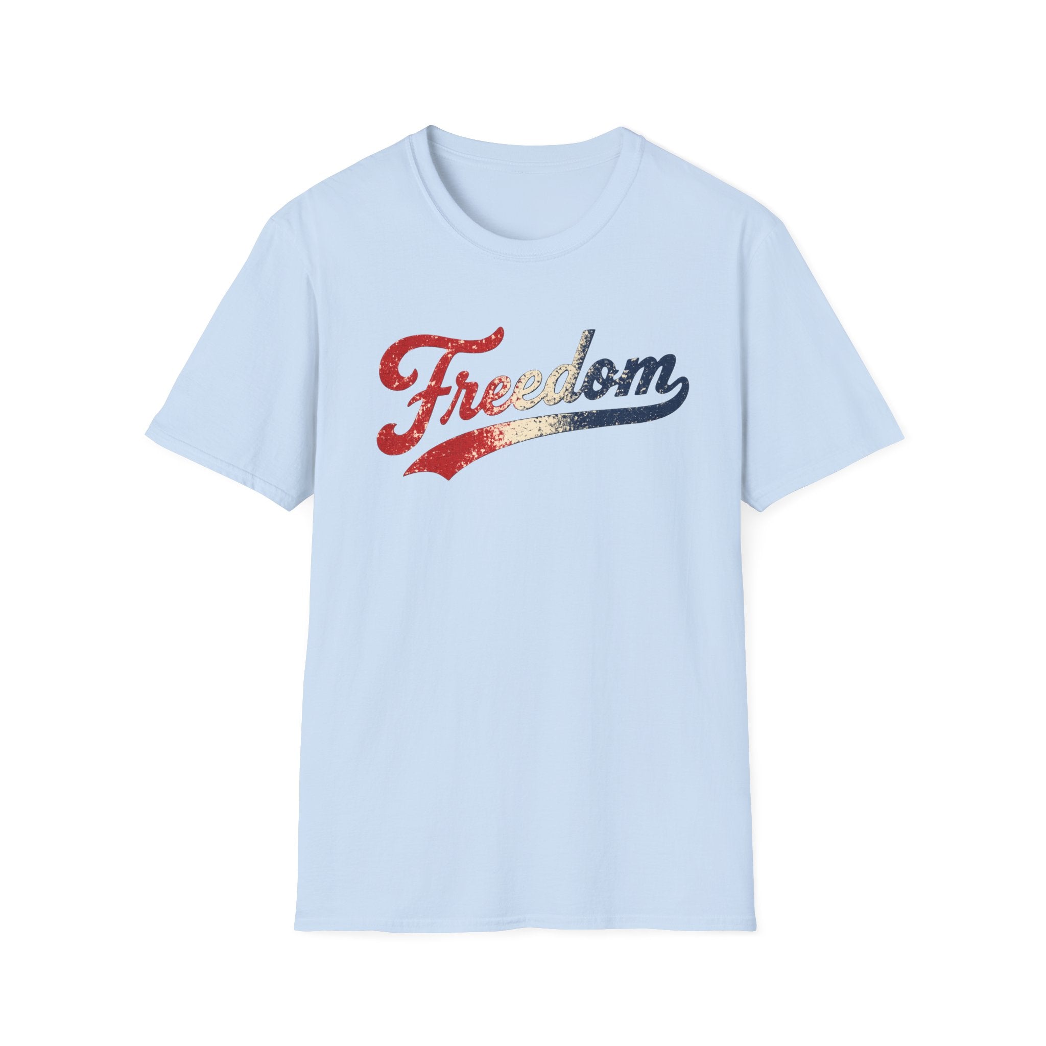 Freedom Shirt | Vintage Patriotic Graphic Tee | Distressed Red White Blue Freedom T-Shirt | Retro Americana Independence Day Shirt