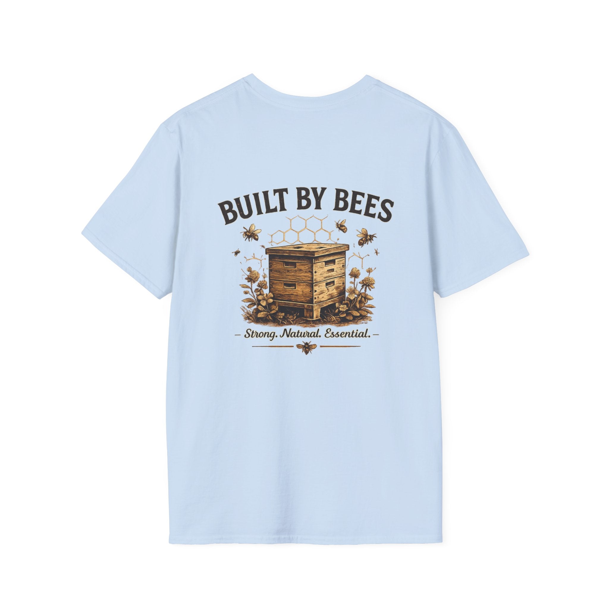 Built by Bees Beekeeper T-Shirt | Rustic Beekeeping Shirt | Bee Keeper Tee