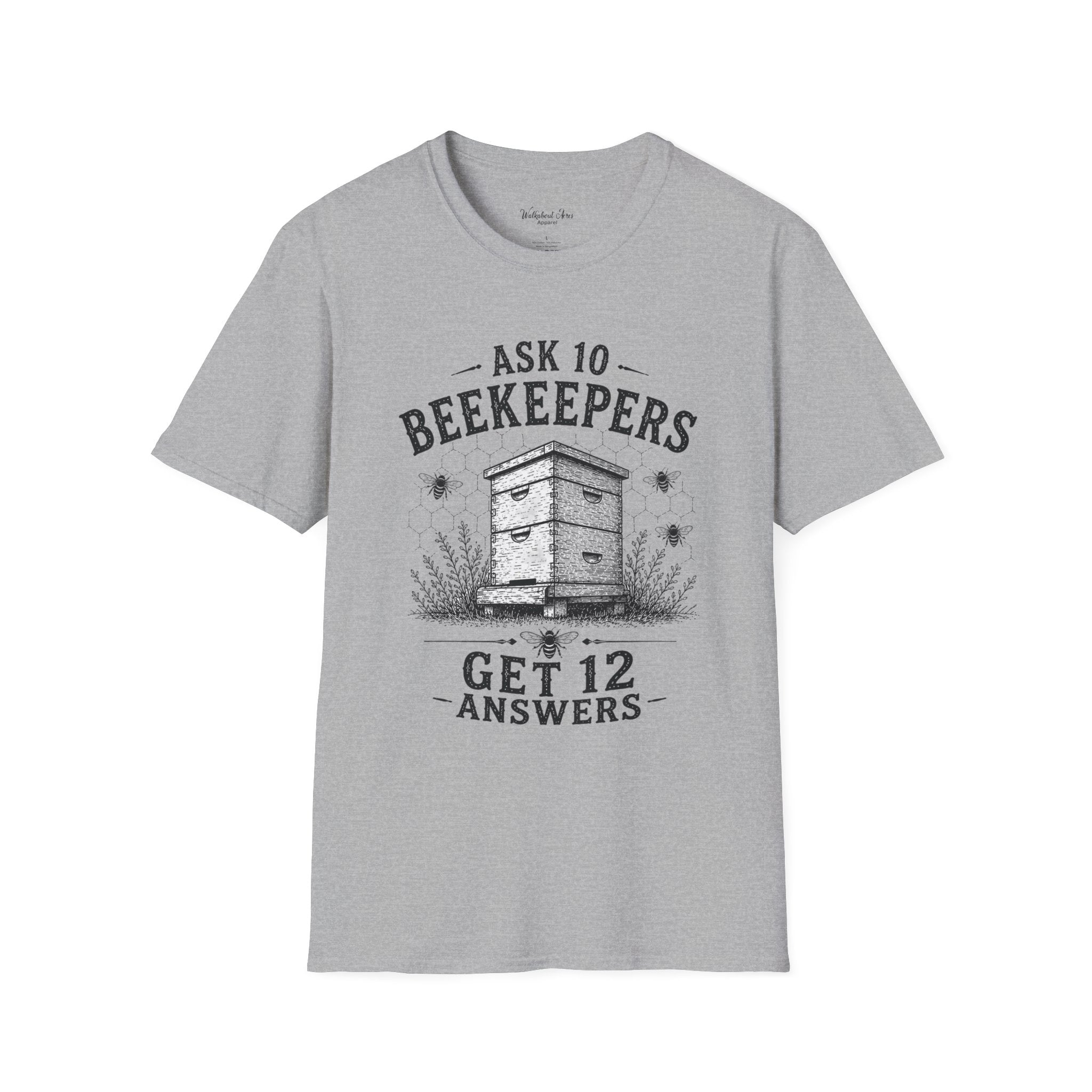 Ask 10 Beekeepers, Get 12 Answers T-Shirt | Funny Beekeeper Shirt | Bee Keeper Humor Tee
