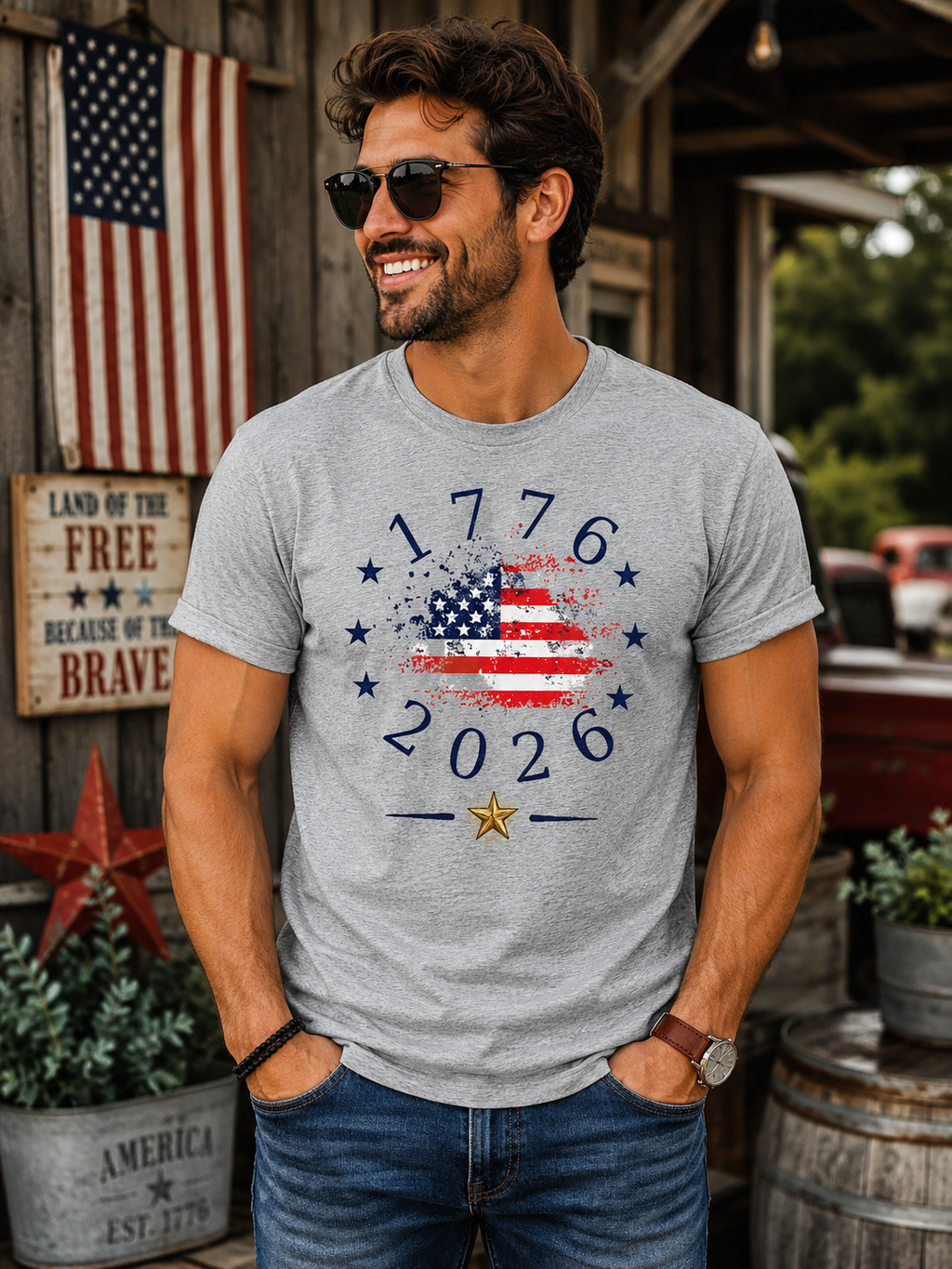 1776–2026 America Anniversary Shirt | Patriotic USA Flag Graphic Tee | 250 Years of Freedom Shirt
