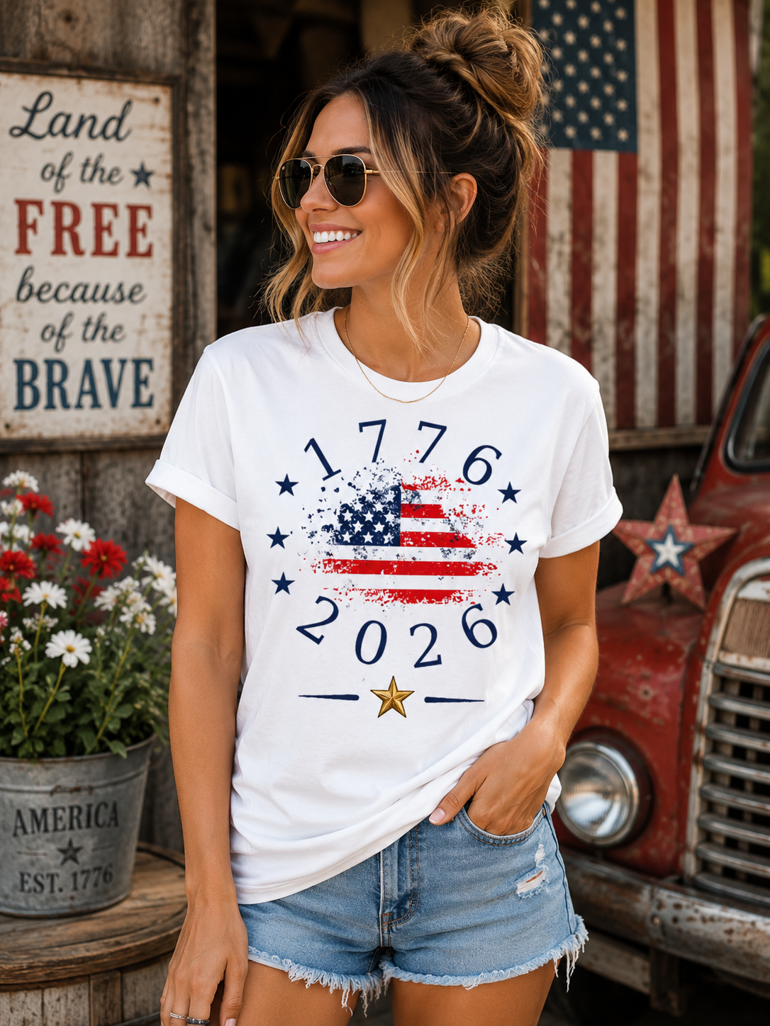 1776–2026 America Anniversary Shirt | Patriotic USA Flag Graphic Tee | 250 Years of Freedom Shirt