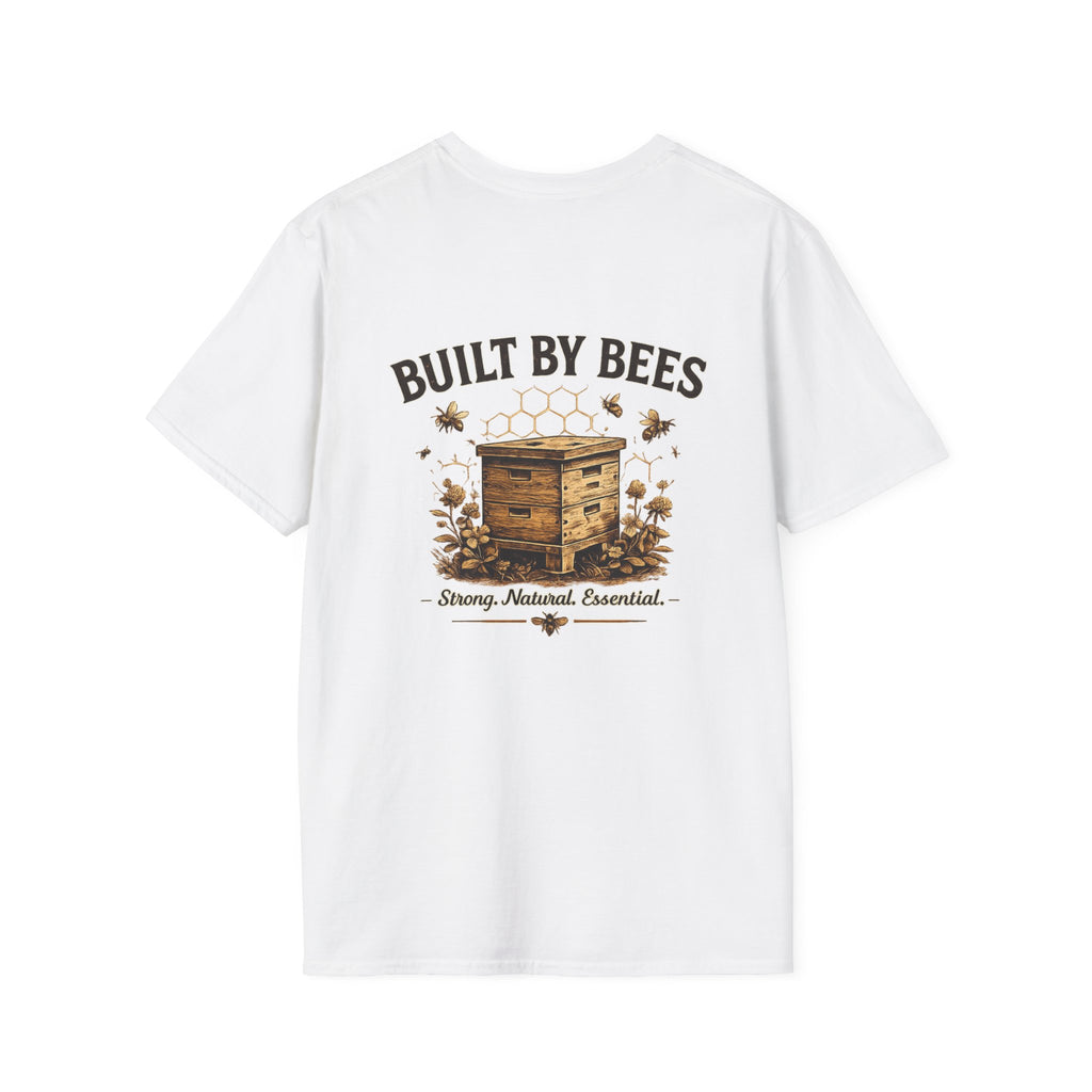 Built by Bees Beekeeper T-Shirt | Rustic Beekeeping Shirt | Bee Keeper Tee