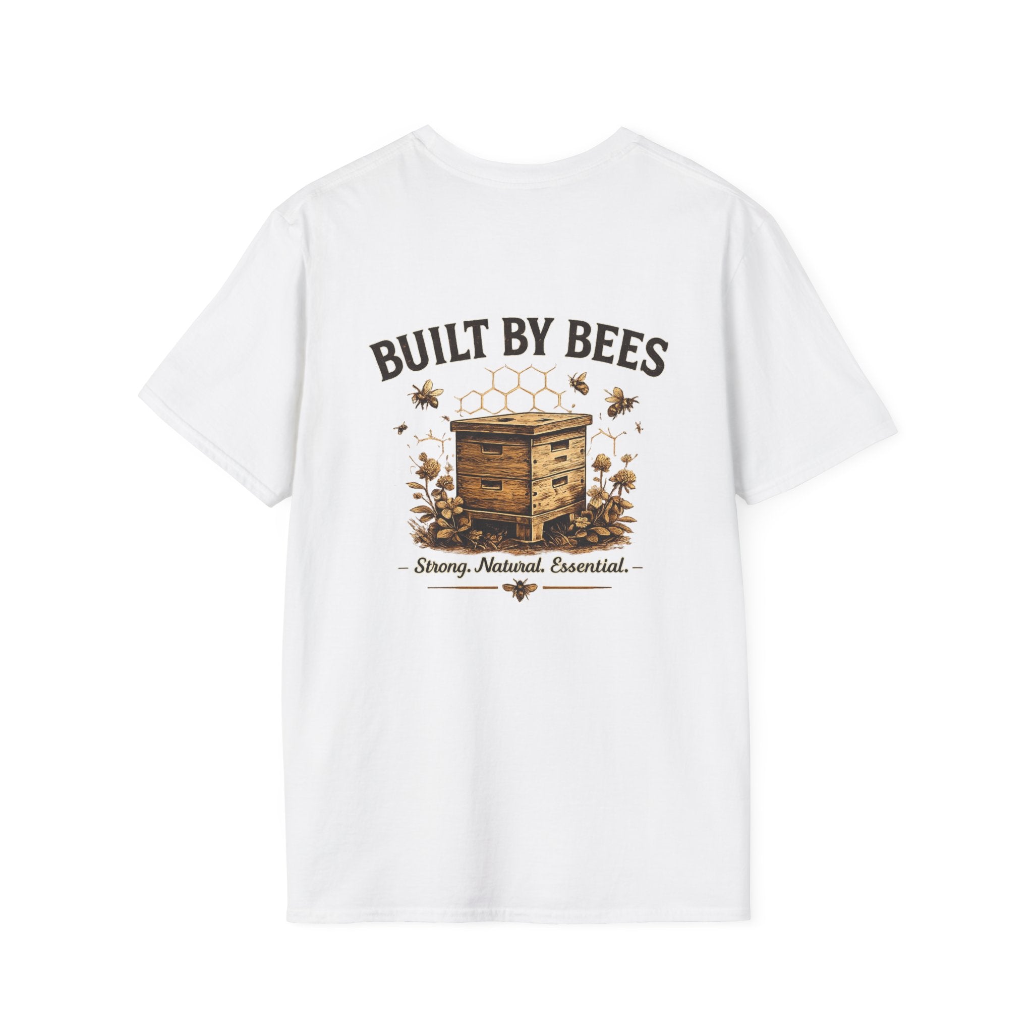 Built by Bees Beekeeper T-Shirt | Rustic Beekeeping Shirt | Bee Keeper Tee