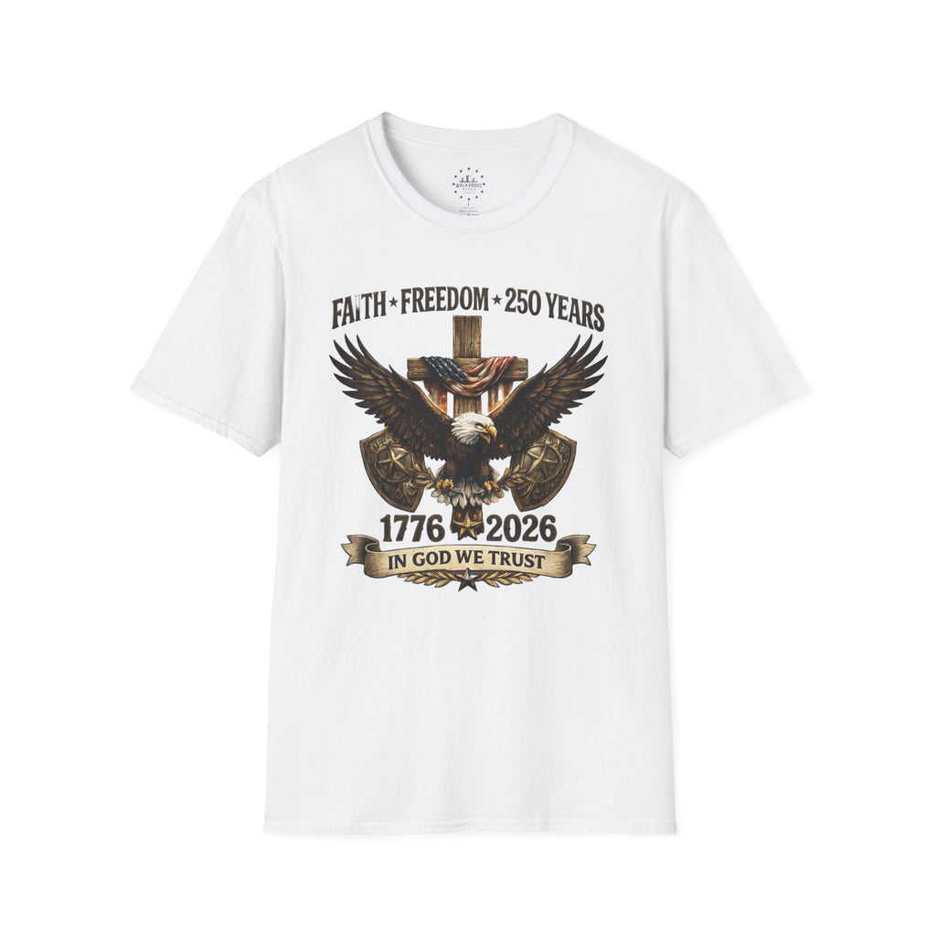 Faith Freedom 250 Years Shirt | In God We Trust Patriotic Eagle Tee | America 1776–2026 Anniversary Shirt