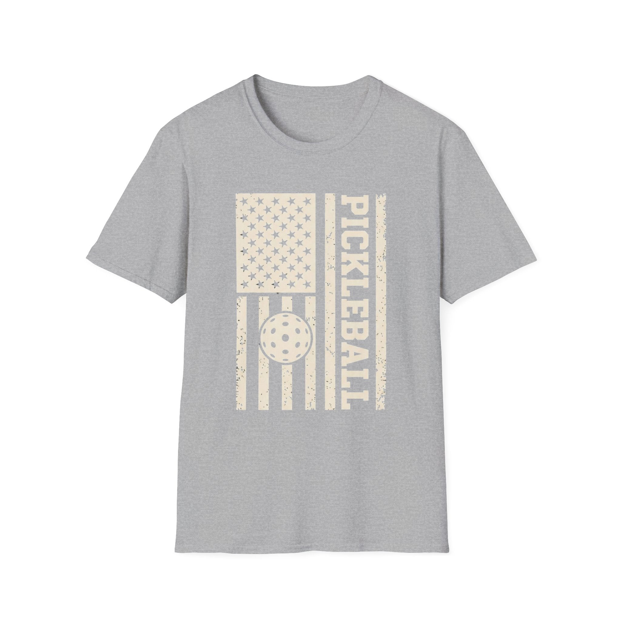 Pickleball American Flag Shirt – Distressed Patriotic Pickleball Tee for Men & Women