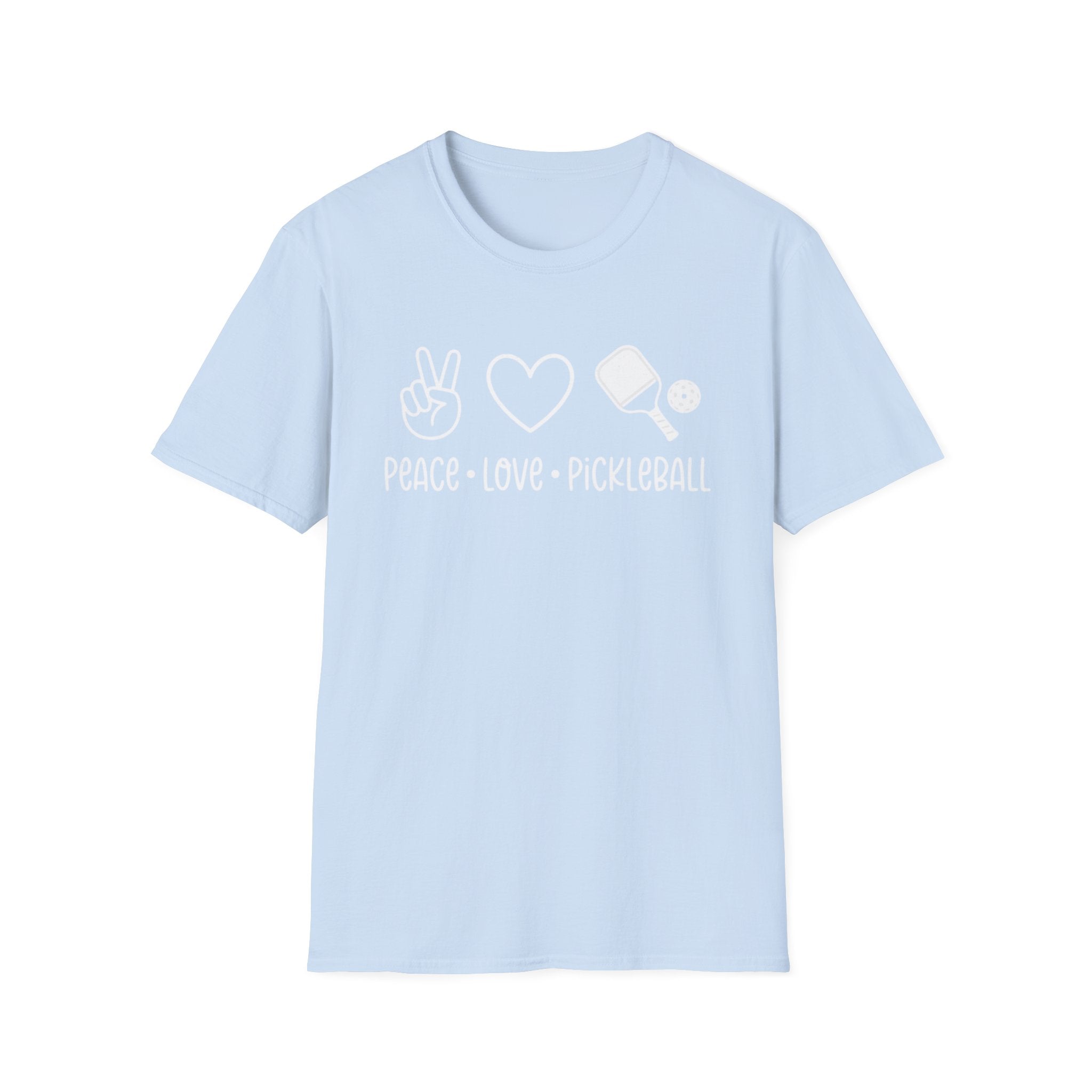 Peace Love Pickleball Graphic Tee | Cute Pickleball Shirt for Women & Men - Unisex Soft style T-Shirt