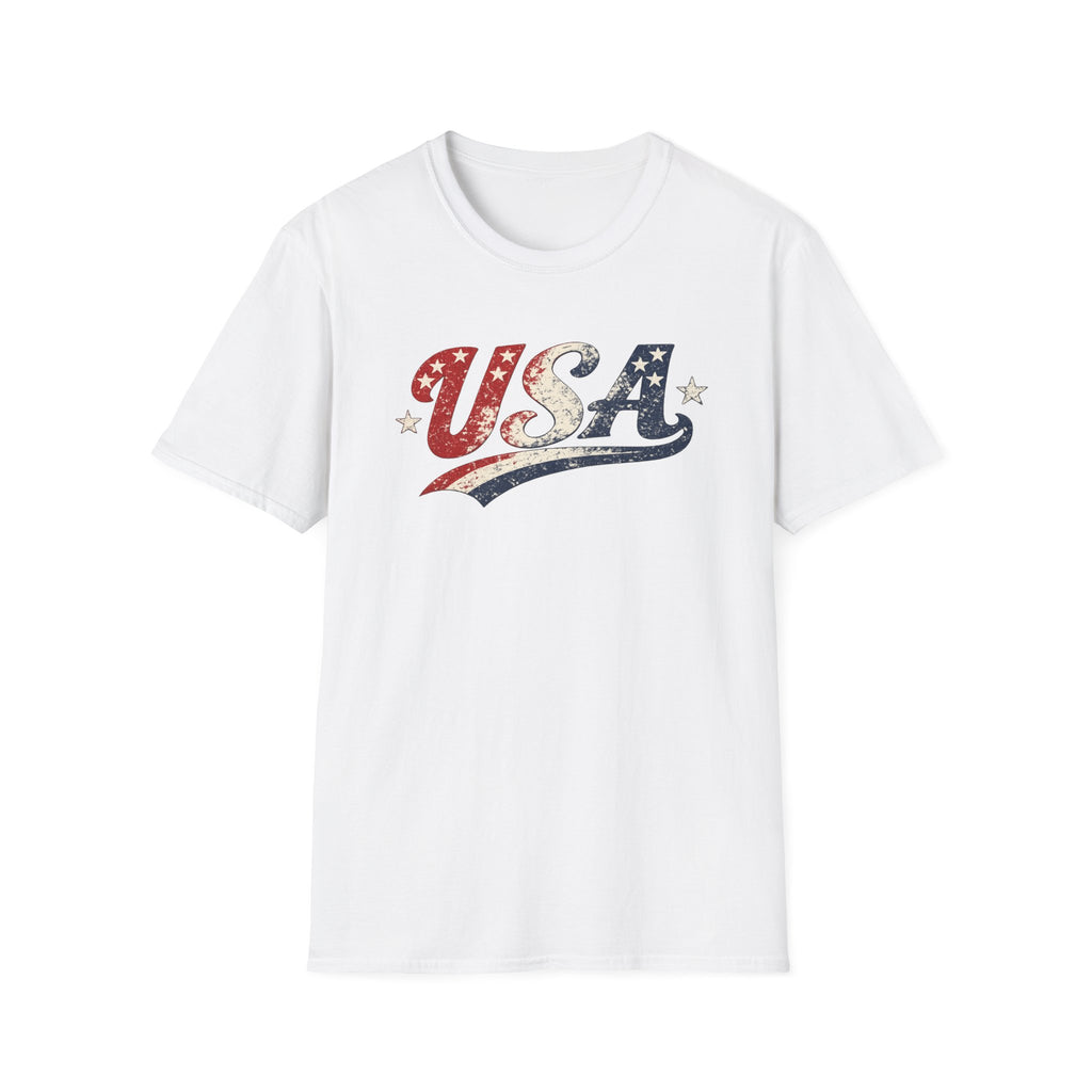 USA Patriotic Vintage T-Shirt | Distressed Red White & Blue Americana Graphic Tee