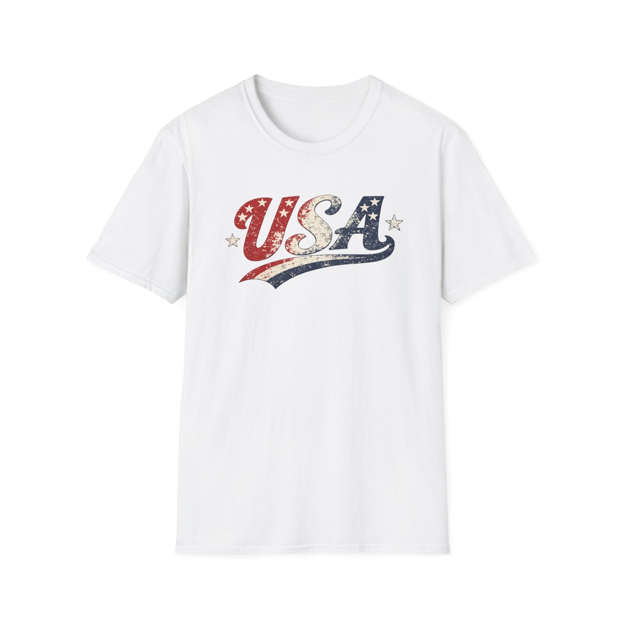 USA Patriotic Vintage T-Shirt | Distressed Red White & Blue Americana Graphic Tee