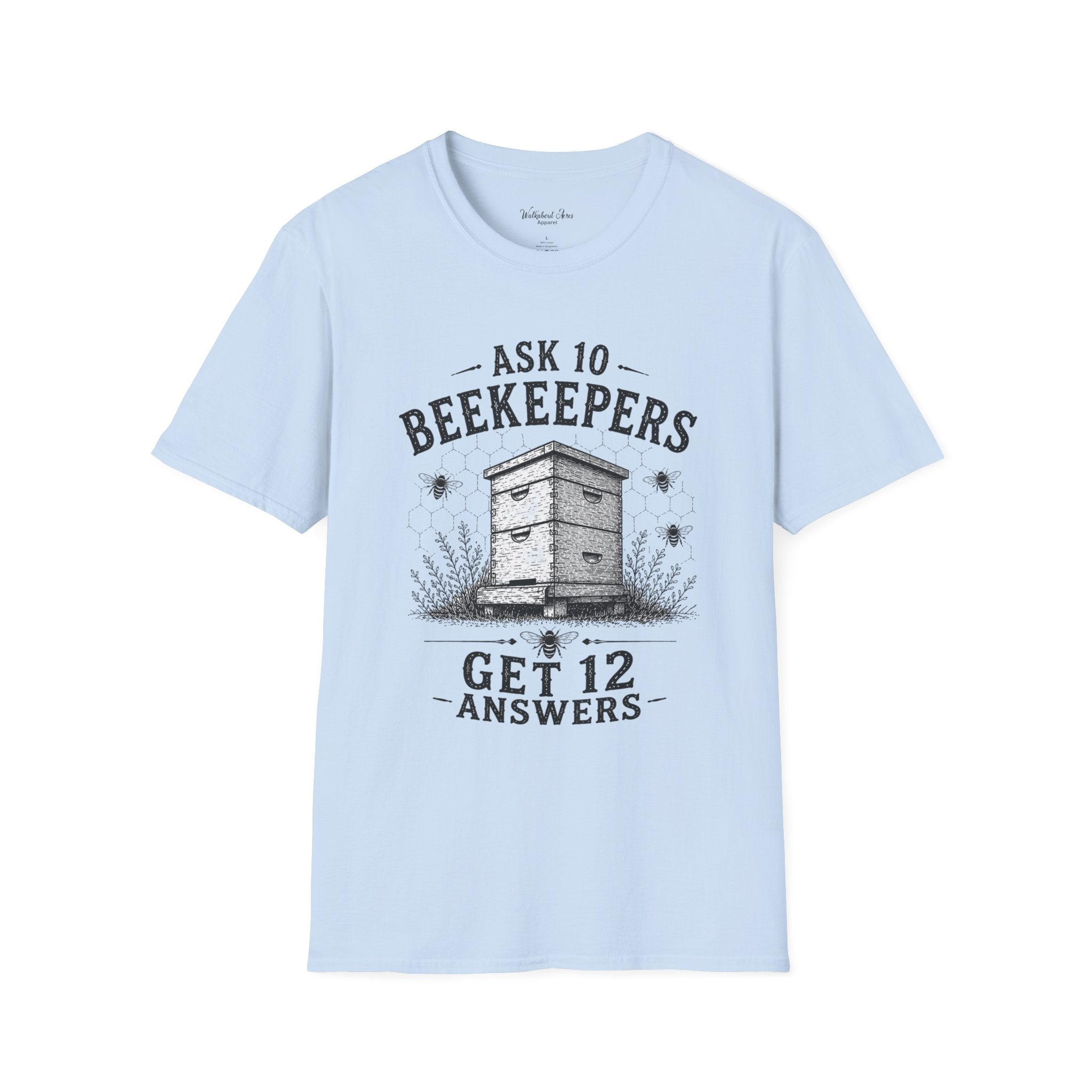 Ask 10 Beekeepers, Get 12 Answers T-Shirt | Funny Beekeeper Shirt | Bee Keeper Humor Tee