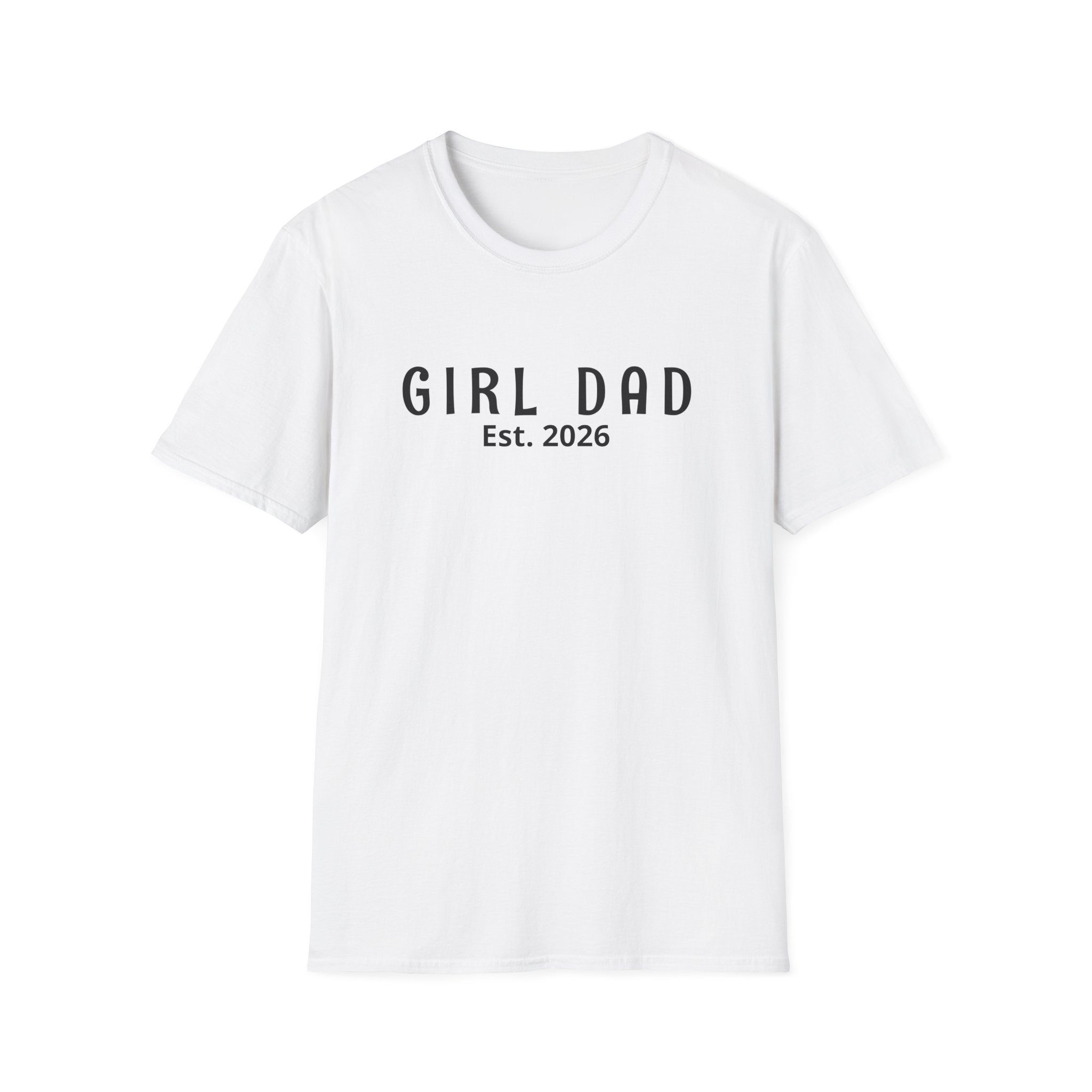 Personalized “Girl Dad Est. 2026” Minimalist Fatherhood T-Shirt | Modern Dad Tee | New Dad Gift | Sport Grey Graphic Shirt