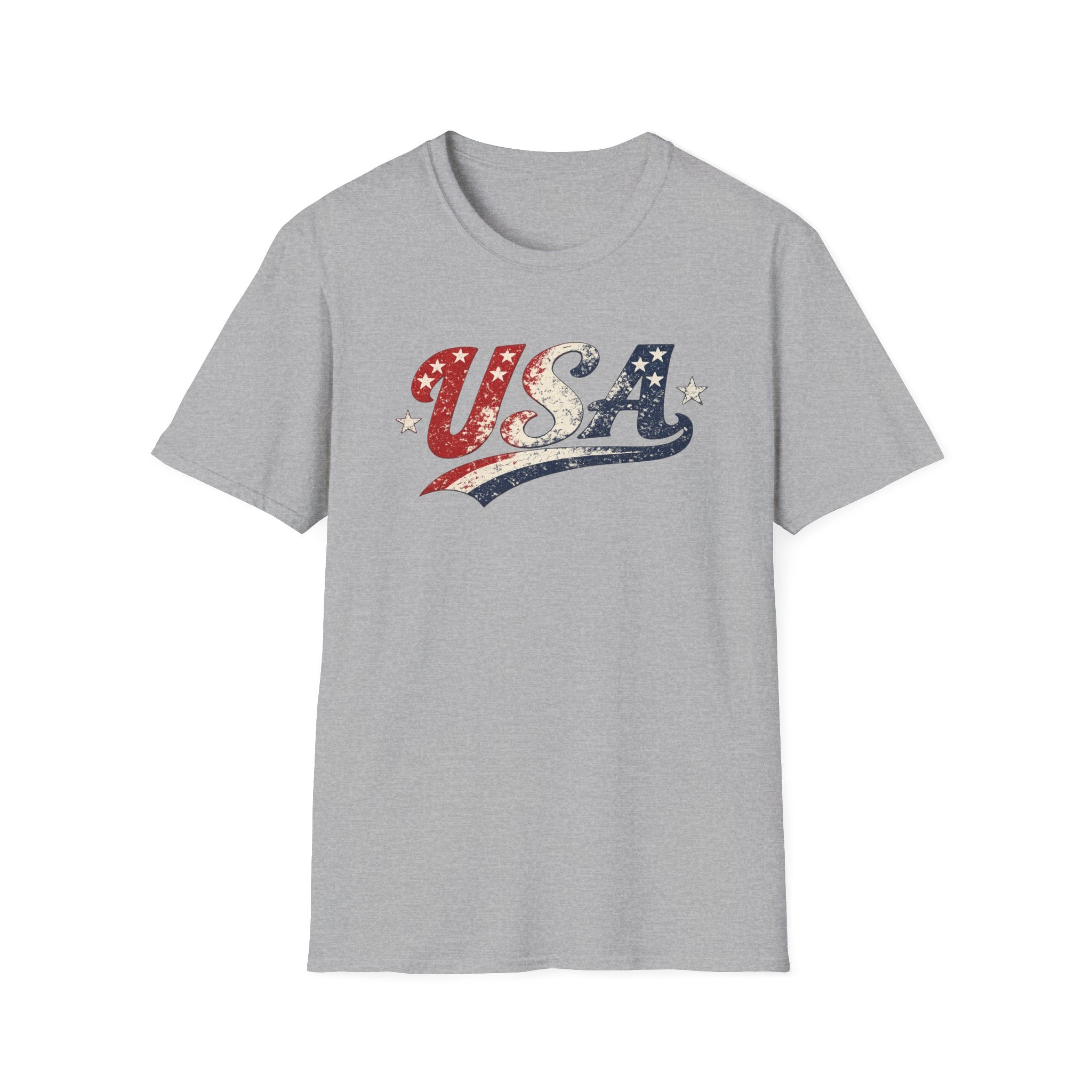 USA Patriotic Vintage T-Shirt | Distressed Red White & Blue Americana Graphic Tee