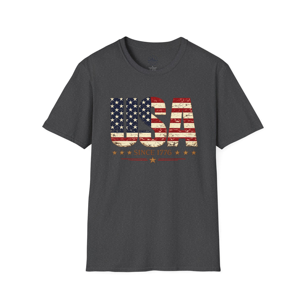 USA Since 1776 Vintage Patriotic T-Shirt | Distressed American Flag Graphic Tee
