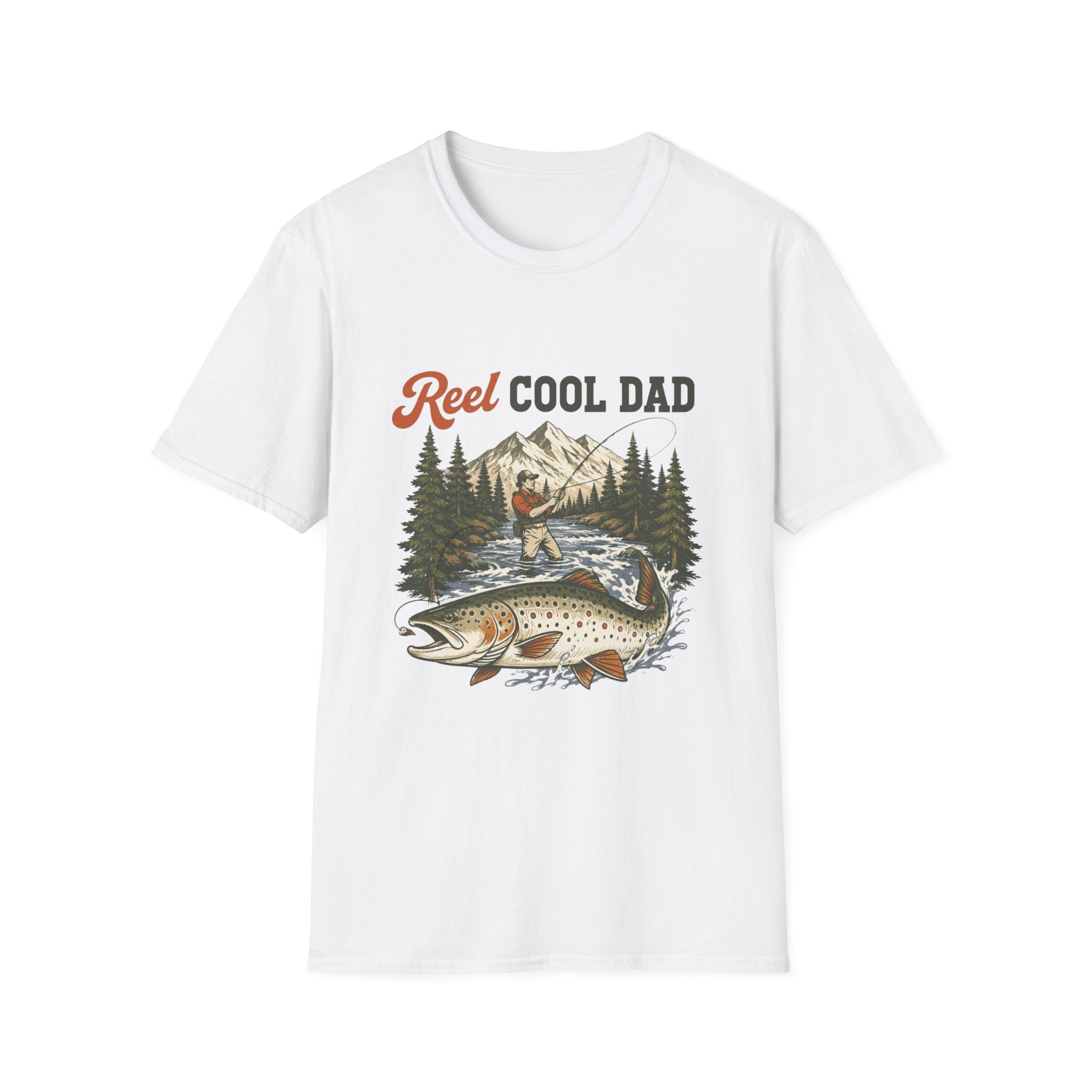 Reel Cool Dad Fishing Shirt | Funny Fishing Dad T-Shirt | Father’s Day Fisherman Gift | Vintage Trout Graphic Tee | Outdoorsman Dad Shirt