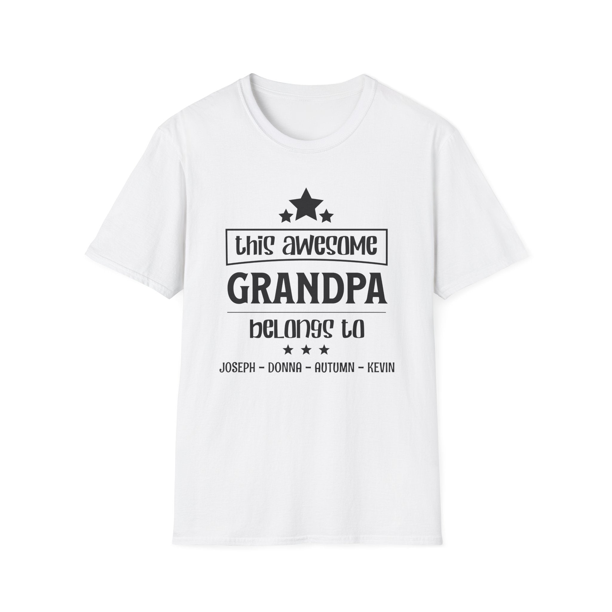 Personalized This Awesome Grandpa Belongs To Shirt | Custom Grandkids Names Gift for Grandpa