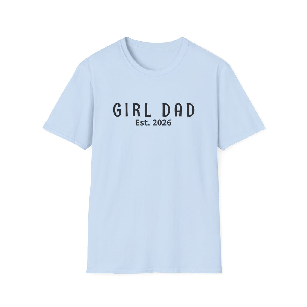 Personalized “Girl Dad Est. 2026” Minimalist Fatherhood T-Shirt | Modern Dad Tee | New Dad Gift | Sport Grey Graphic Shirt