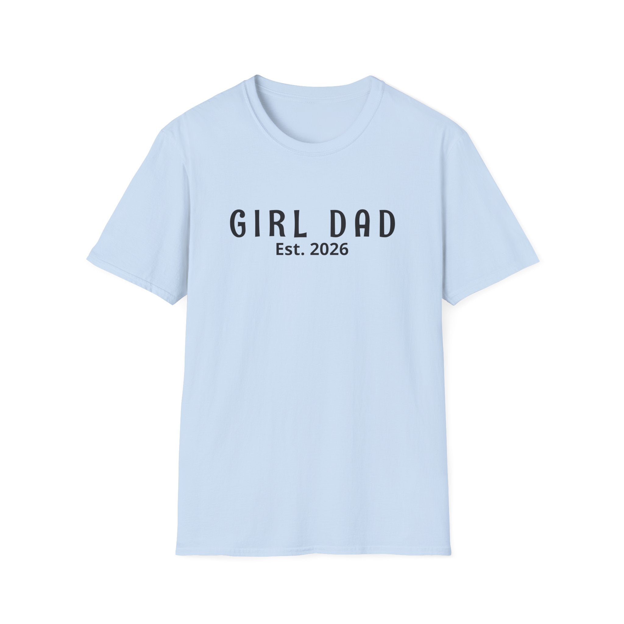 Personalized “Girl Dad Est. 2026” Minimalist Fatherhood T-Shirt | Modern Dad Tee | New Dad Gift | Sport Grey Graphic Shirt