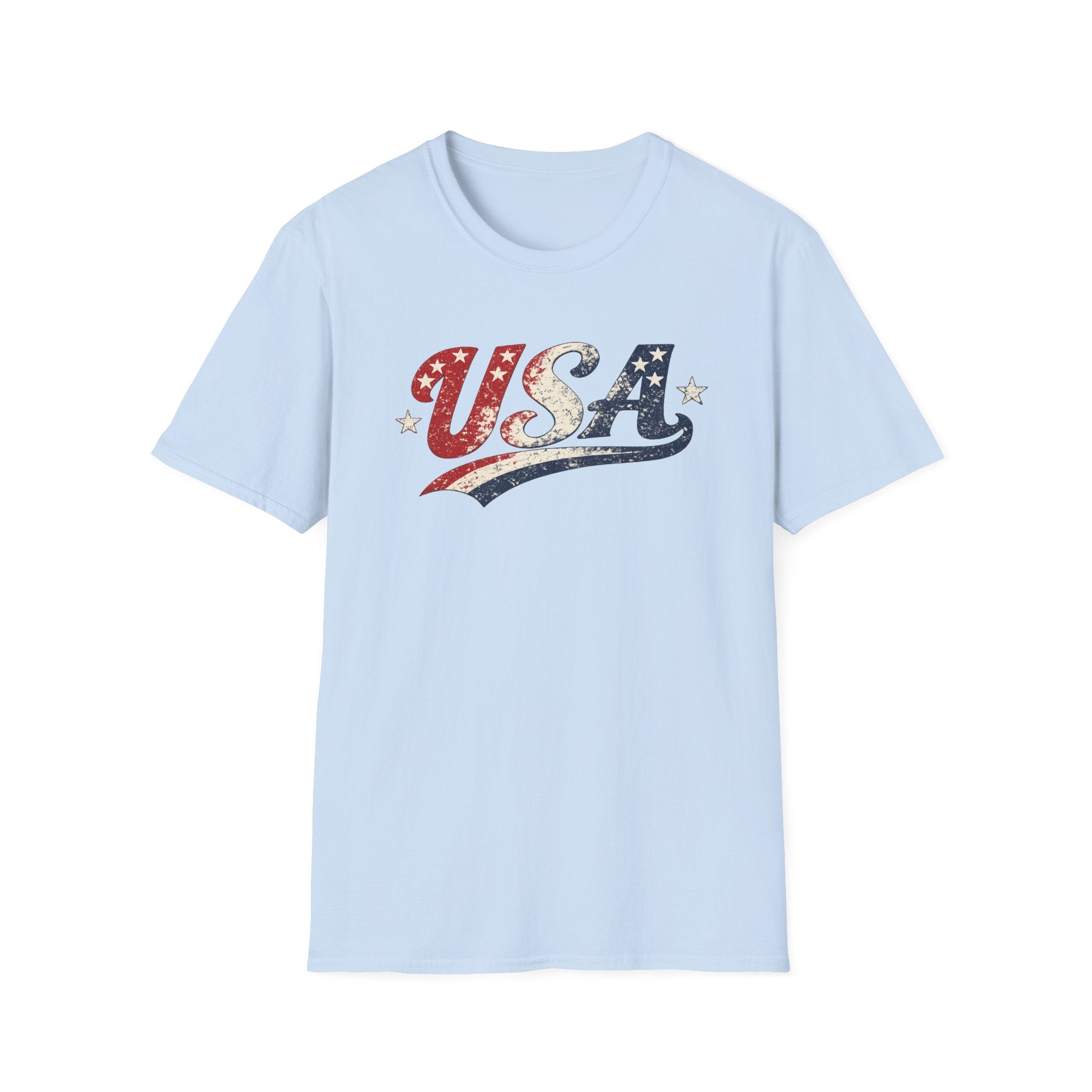 USA Patriotic Vintage T-Shirt | Distressed Red White & Blue Americana Graphic Tee
