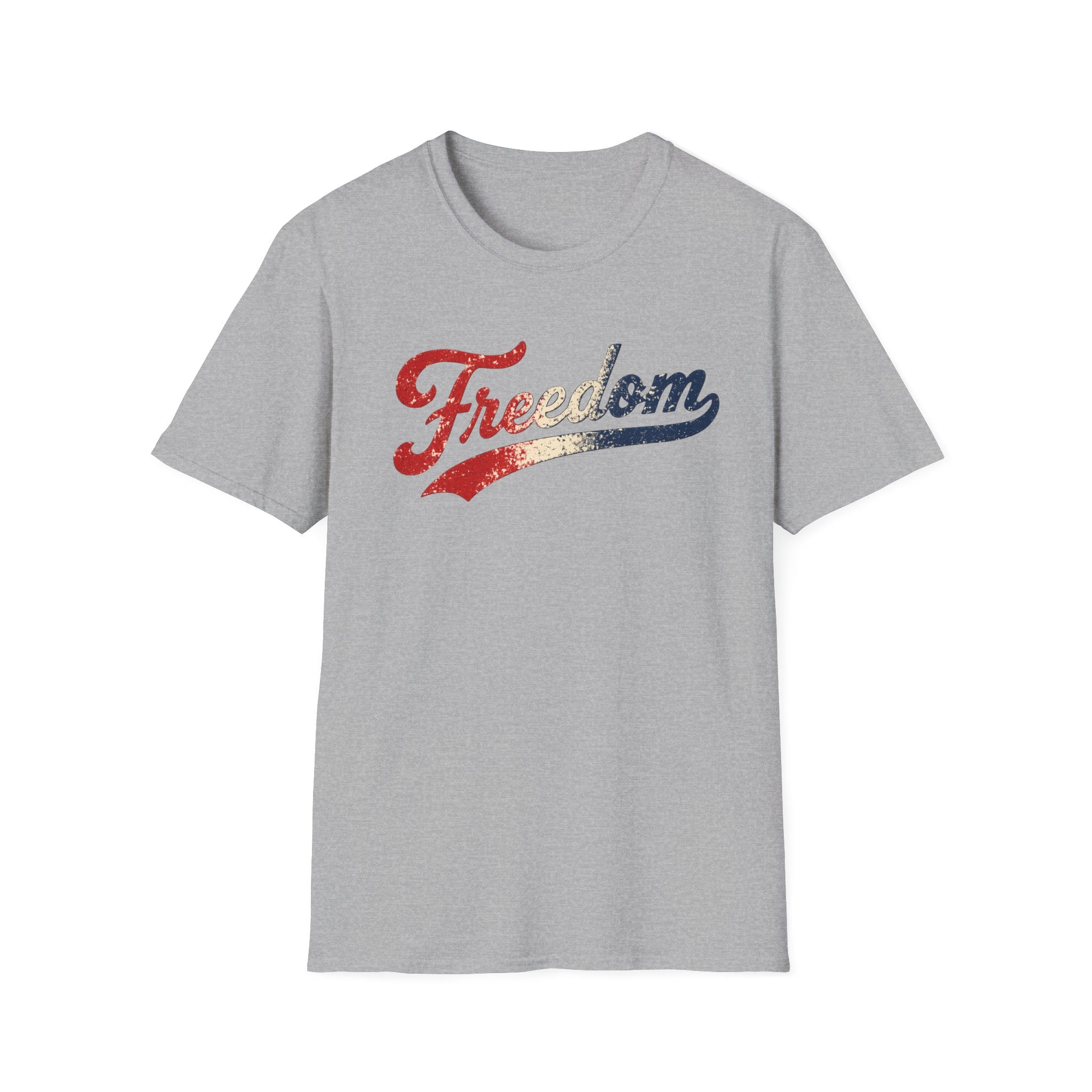 Freedom Shirt | Vintage Patriotic Graphic Tee | Distressed Red White Blue Freedom T-Shirt | Retro Americana Independence Day Shirt