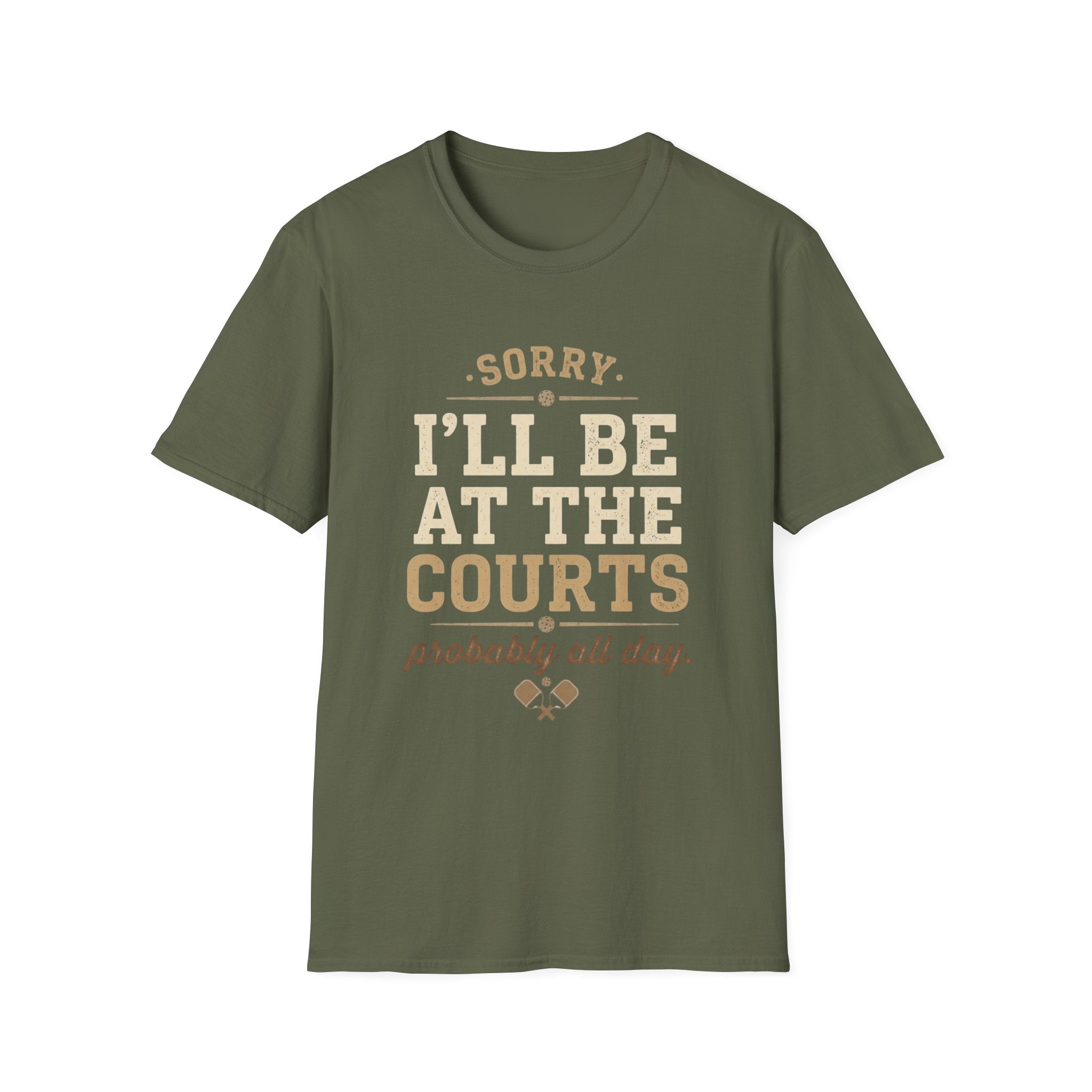 Sorry I’ll Be At The Courts Pickleball Shirt | Funny Pickleball Tee | Vintage Pickleball Graphic T-Shirt