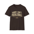 “Sorry. Can’t. Pickleball.” Funny Pickleball Shirt | Vintage Pickleball Tee Unisex Softstyle T-Shirt