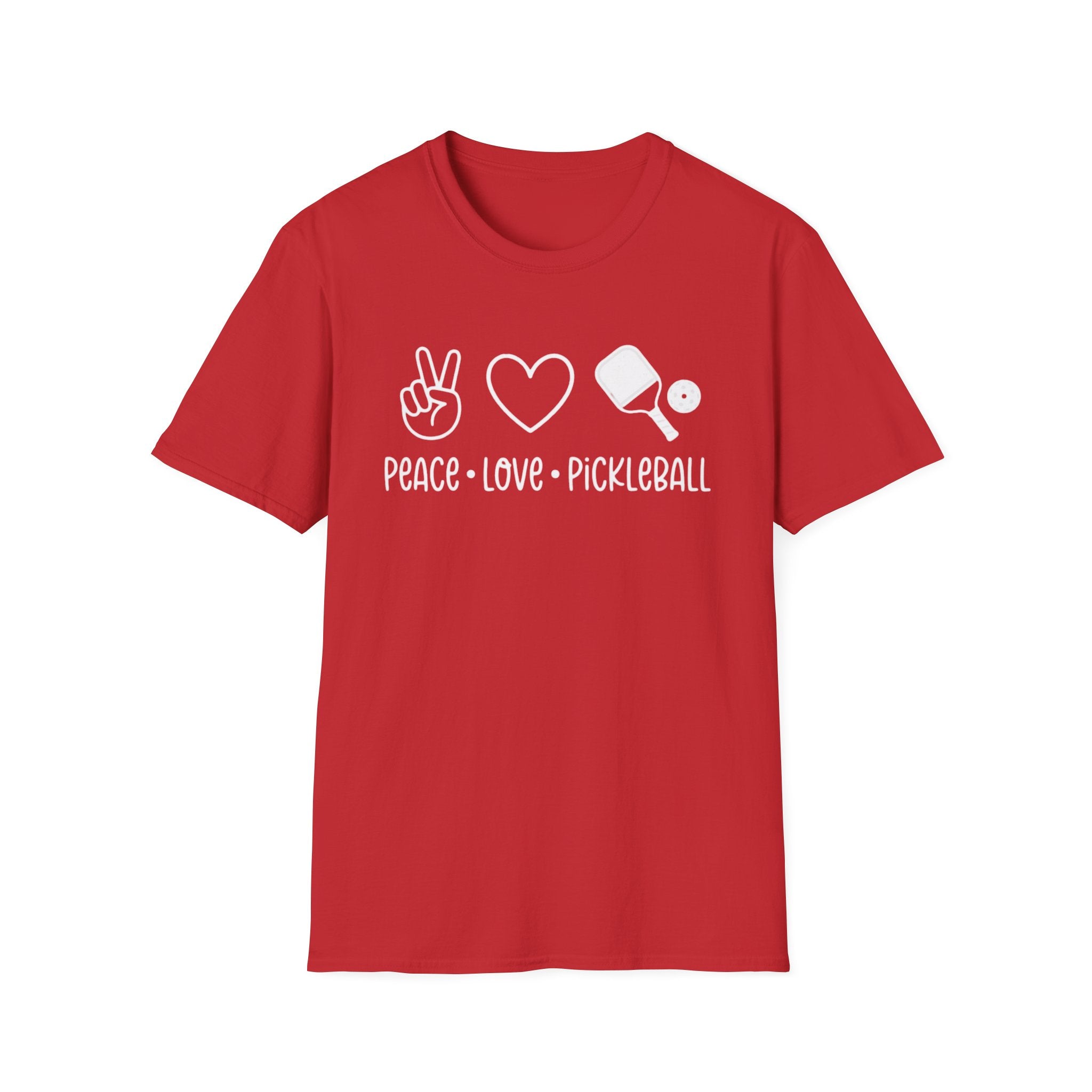 Peace Love Pickleball Graphic Tee | Cute Pickleball Shirt for Women & Men - Unisex Soft style T-Shirt