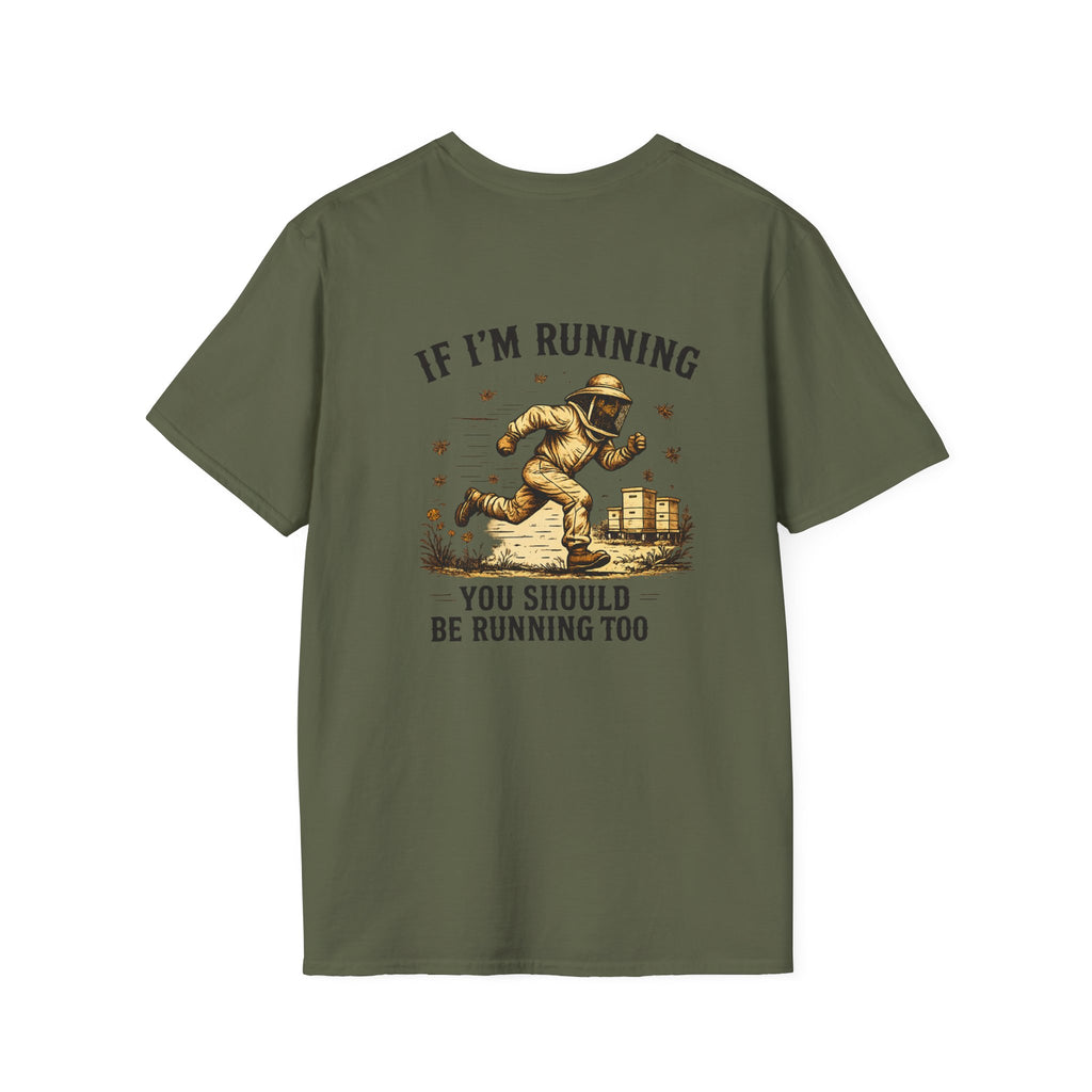 If I’m Running You Should Be Running Too T-Shirt | Funny Beekeeper Shirt | Bee Keeper Humor Tee