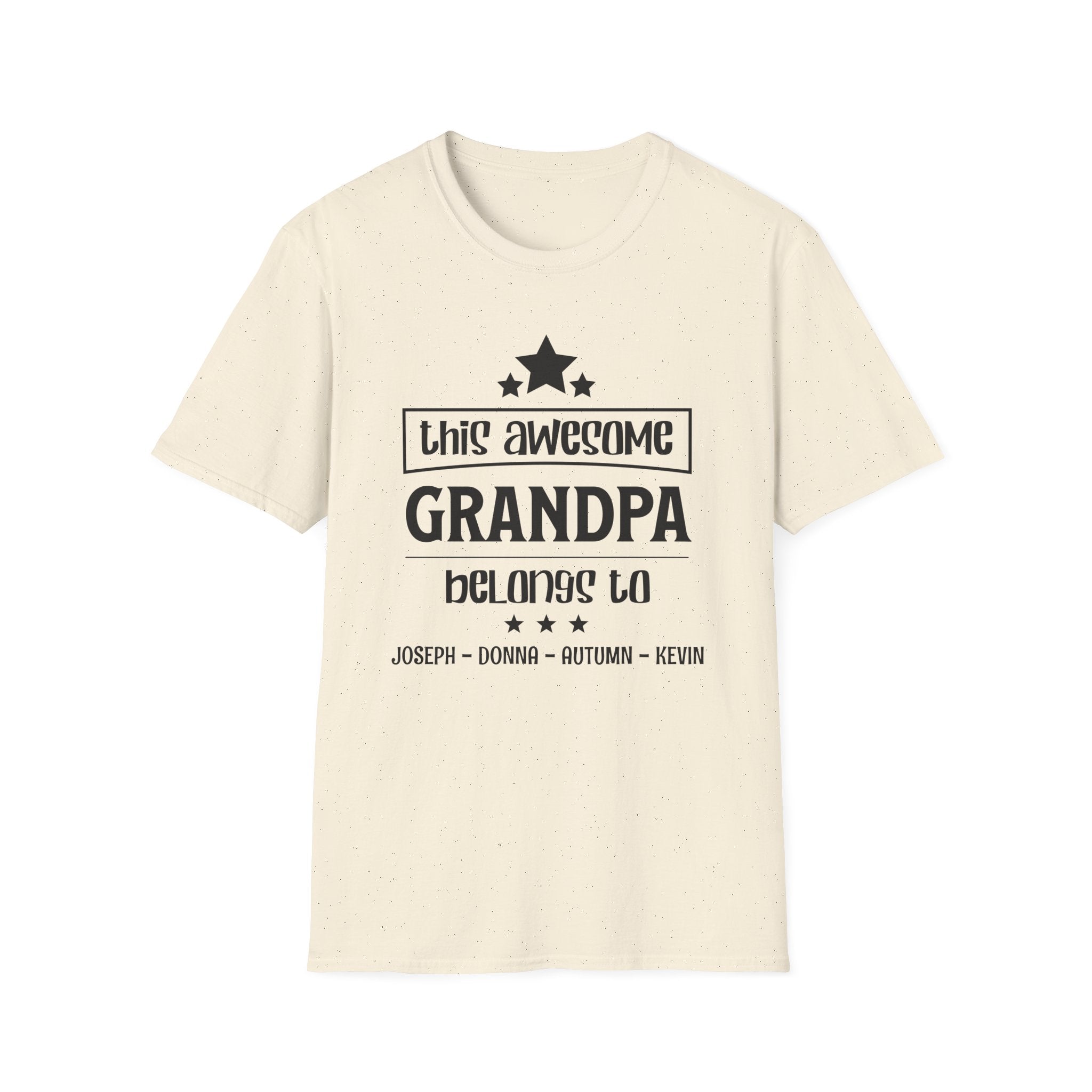 Personalized This Awesome Grandpa Belongs To Shirt | Custom Grandkids Names Gift for Grandpa